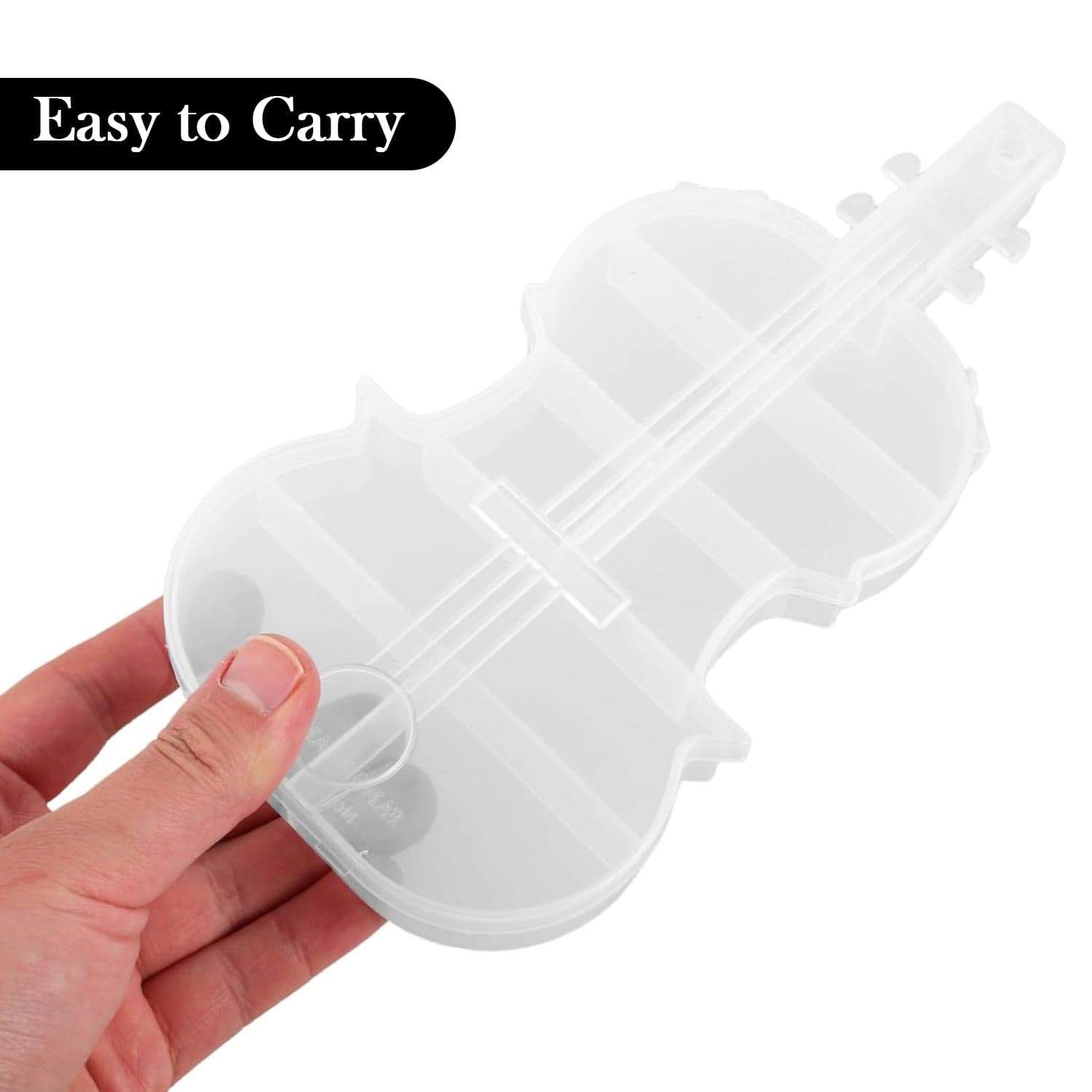 Violin Shape Transparent Plastic Storage Box 1 Pc thumbnail 6