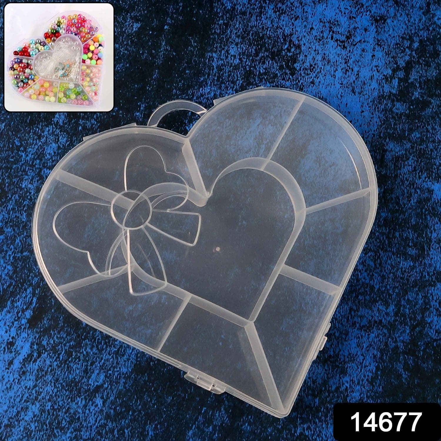 Heart Shaped Plastic Bead Storage Organizer Box 1 Pc thumbnail 1