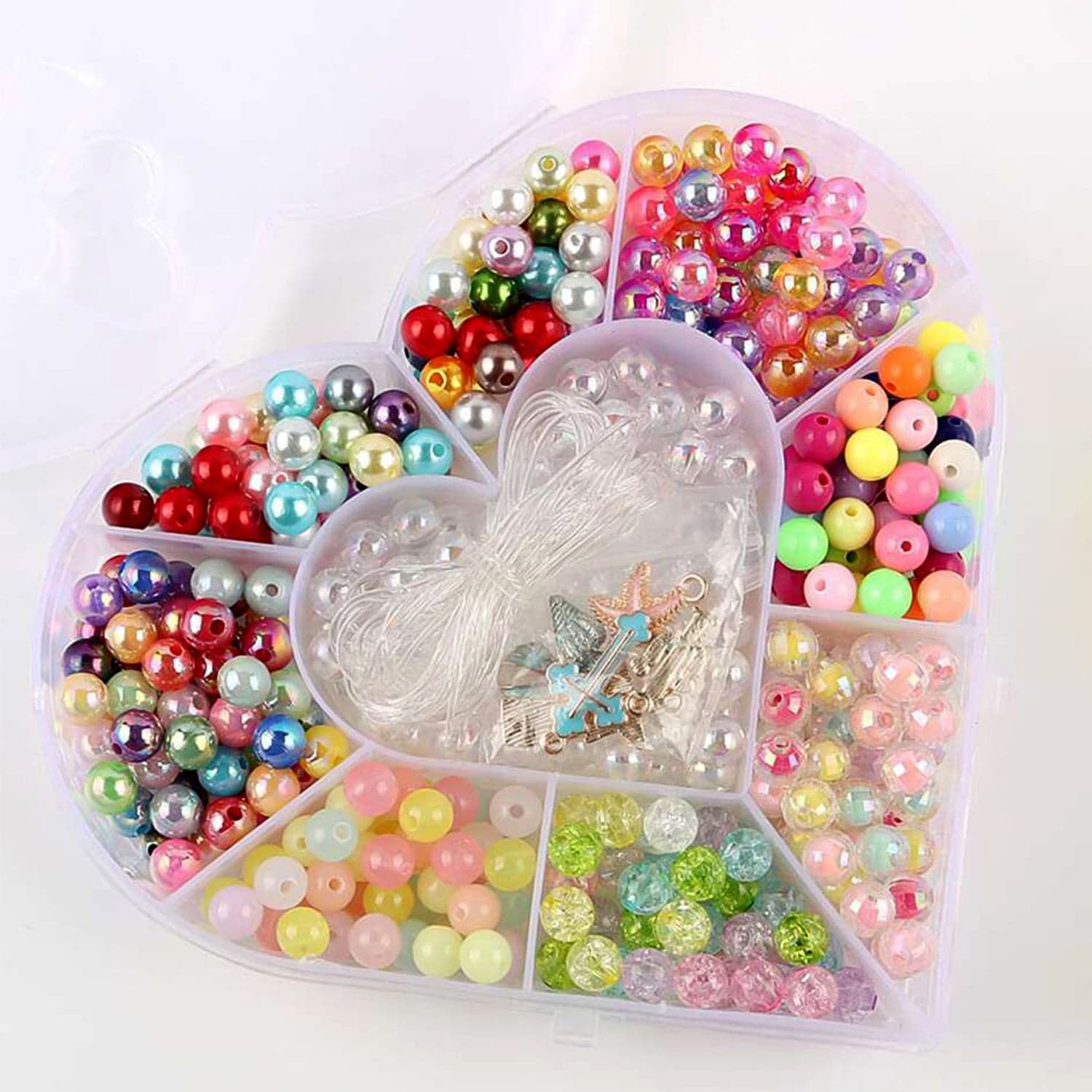 Heart Shaped Plastic Bead Storage Organizer Box 1 Pc thumbnail 5