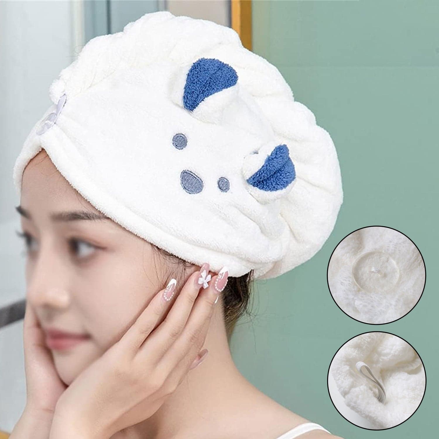 Soft Microfiber Hair Drying Towel Wrap thumbnail 2