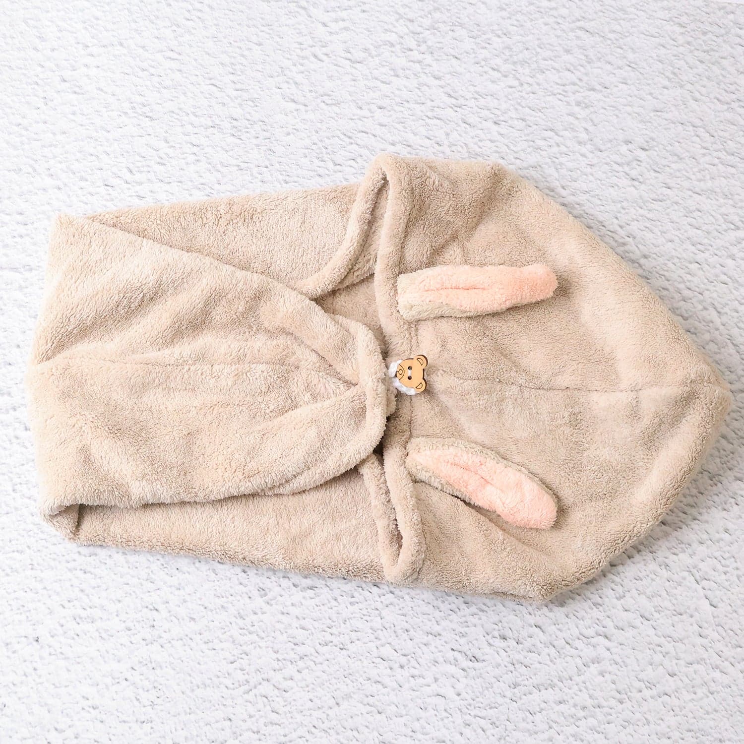 Cute Animal Ear Hooded Hair Drying Towel Wrap 1 Pc thumbnail 7
