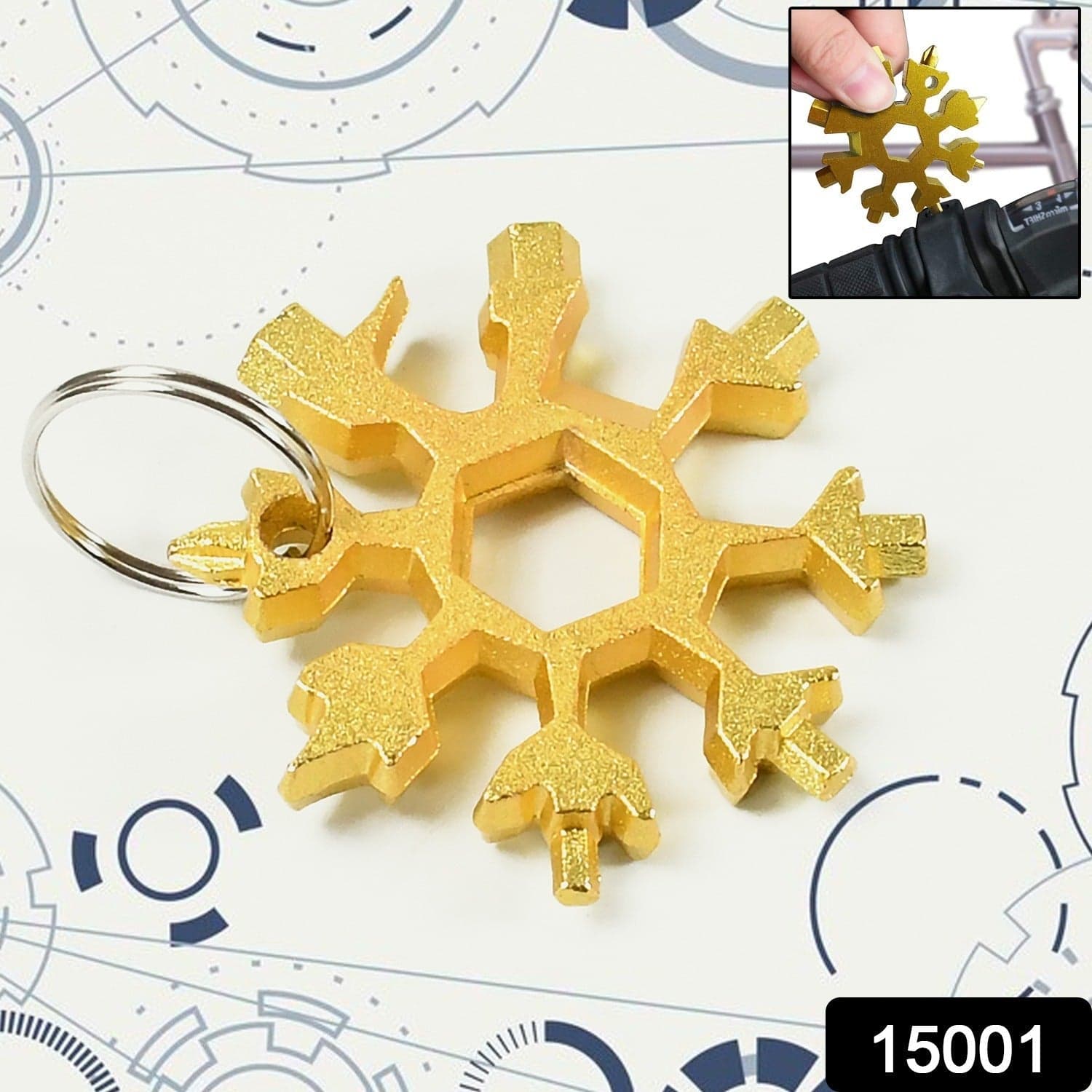 18-in-1 Snowflake Multi-Tool of Portable Bottle Opener, Screwdriver & Wrench thumbnail 2