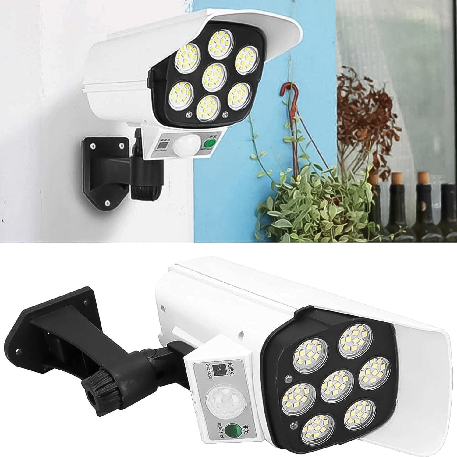 Solar Light Outdoor Motion Sensor Security Camera Shaped Dummy Wall Lamp (1 Pc) thumbnail 6