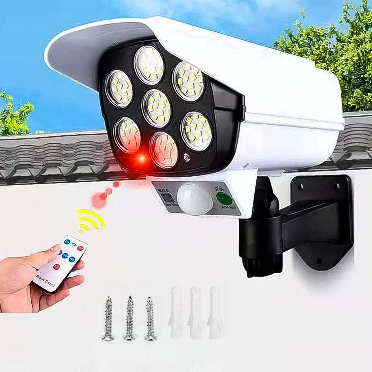Solar Light Outdoor Motion Sensor Security Camera Shaped Dummy Wall Lamp (1 Pc) thumbnail 7