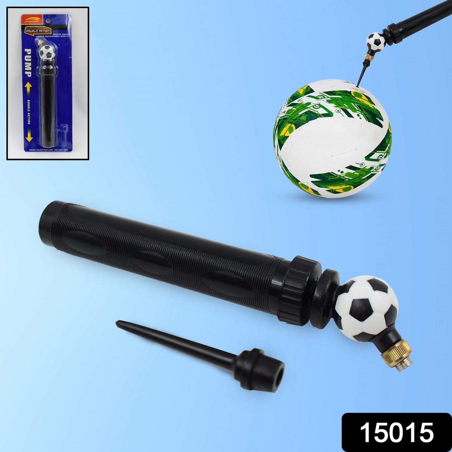 Double Action Pump, Portable Air Ball Inflatable Kit With PIN Plastic (1 Pc With Pin) thumbnail 2