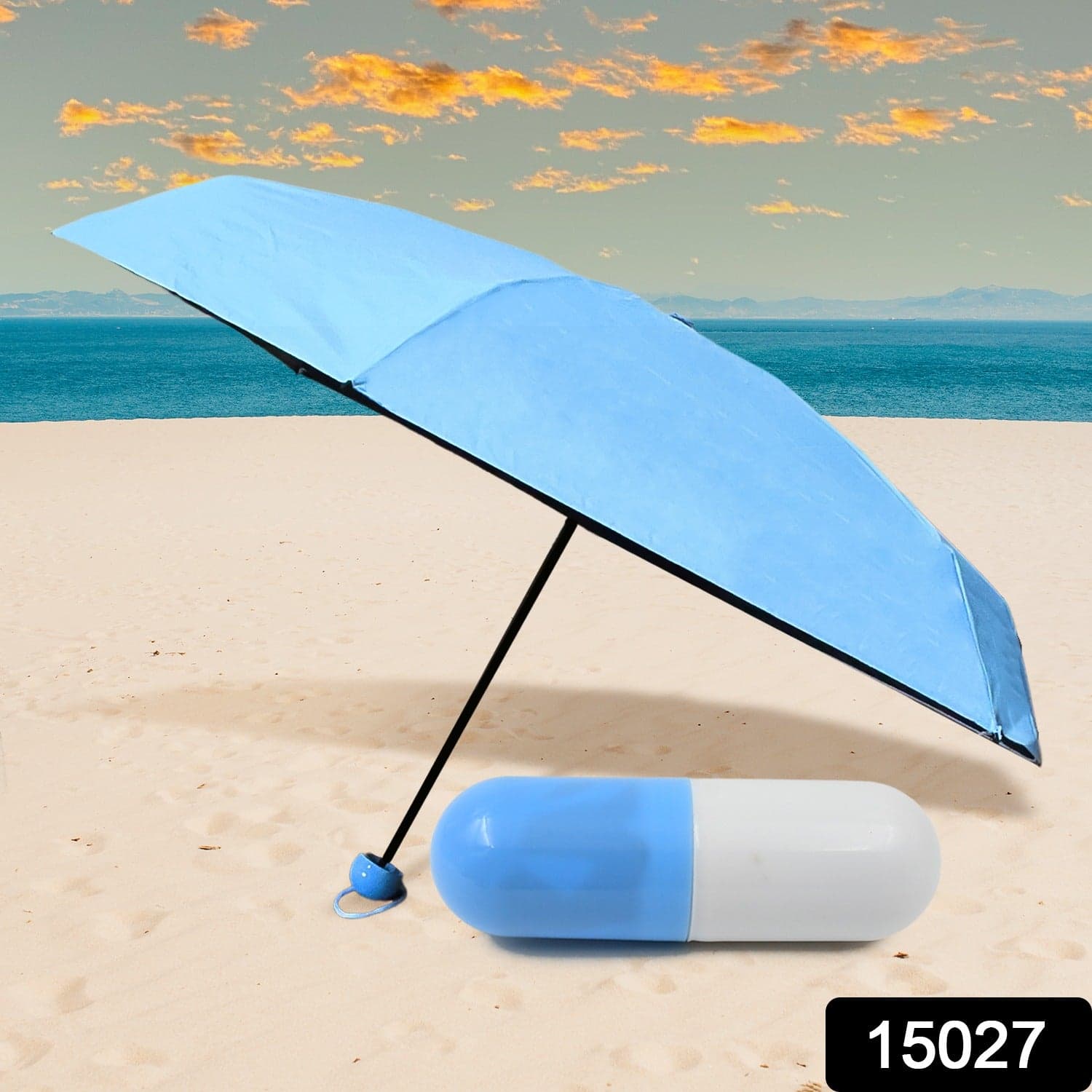 5 Fold Manual Open Umbrella With Capsule Case (1 Pc) thumbnail 2