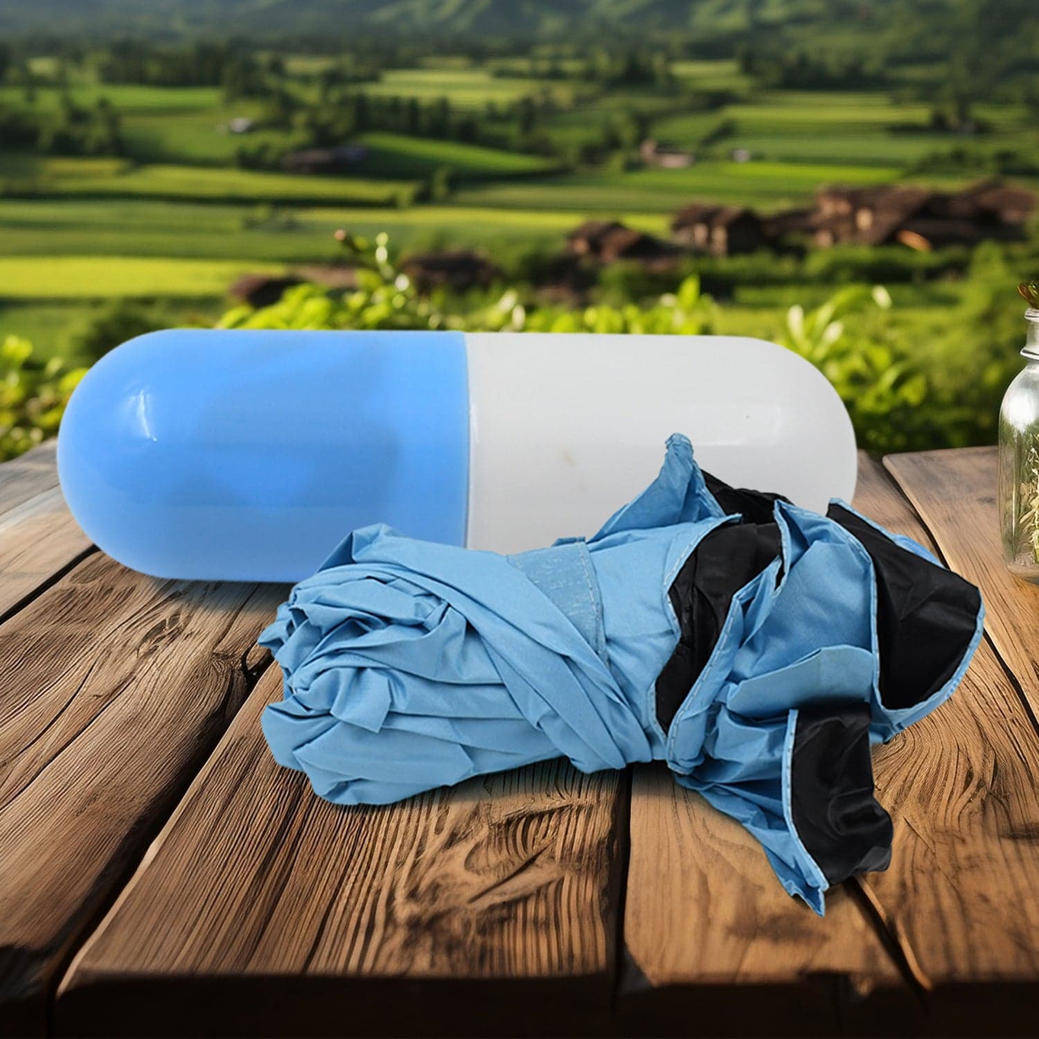 5 Fold Manual Open Umbrella With Capsule Case (1 Pc) thumbnail 3