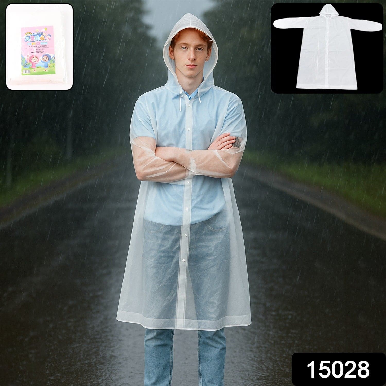 Eva Portable Rain Coat, Waterproof Raincoat (1pc) thumbnail 2