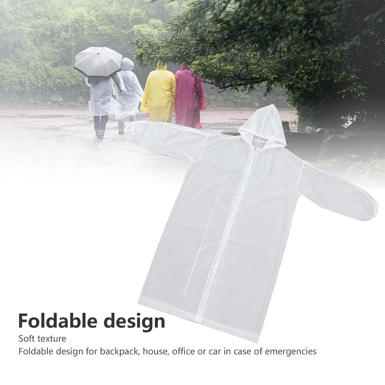 Eva Portable Rain Coat, Waterproof Raincoat (1pc) thumbnail 4