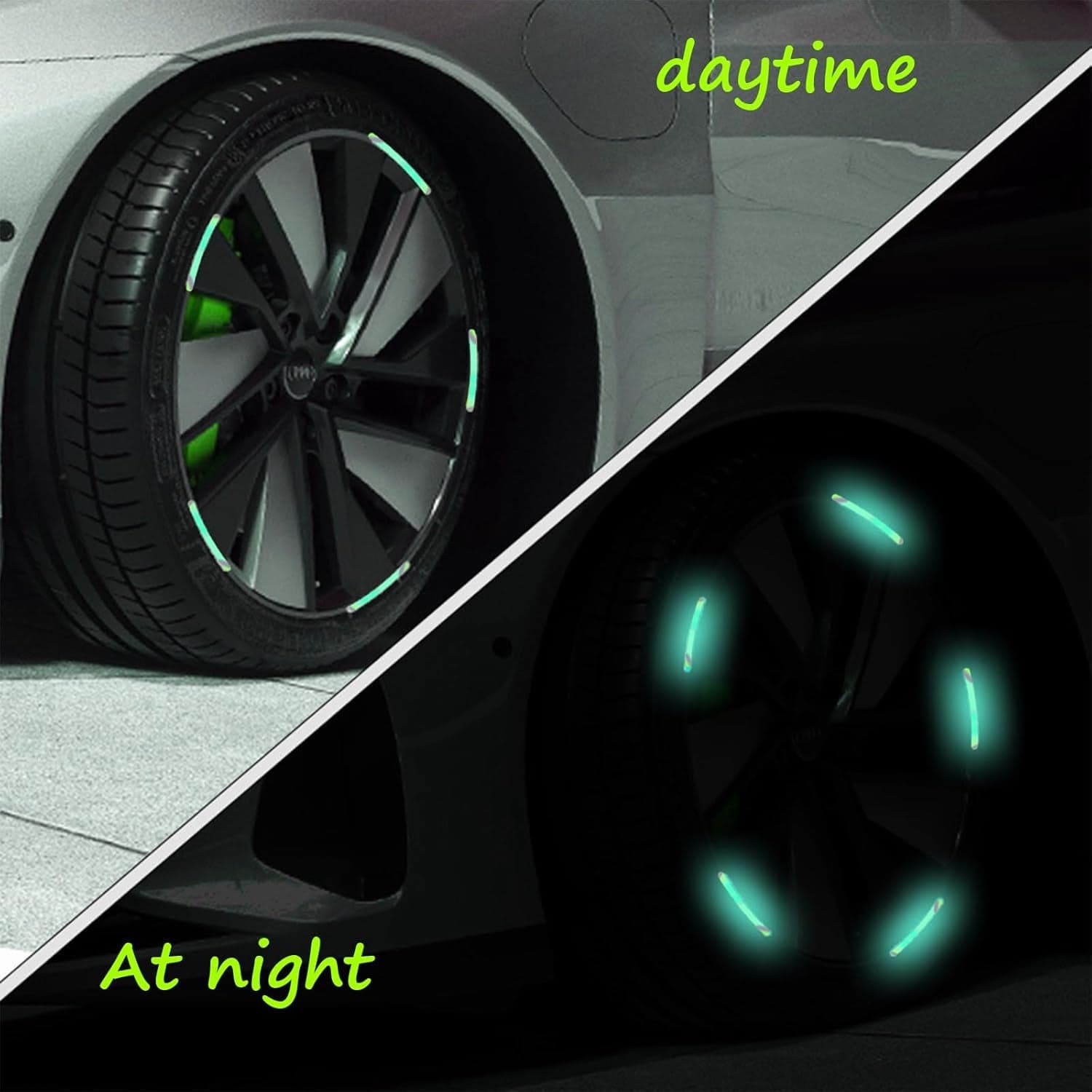 Car Wheel Hub Reflective Car Stickers, Night Warning Stickers (20 Pcs Set/ Multicolored) thumbnail 5