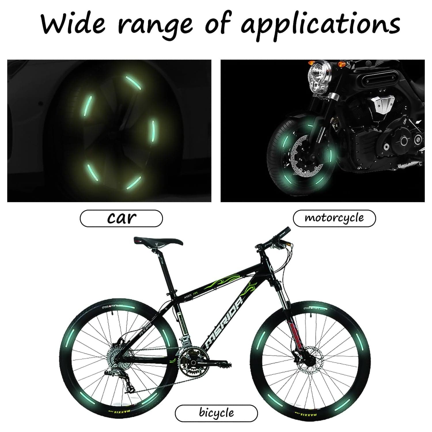 Car Wheel Hub Reflective Car Stickers, Night Warning Stickers (20 Pcs Set/ Multicolored) thumbnail 7