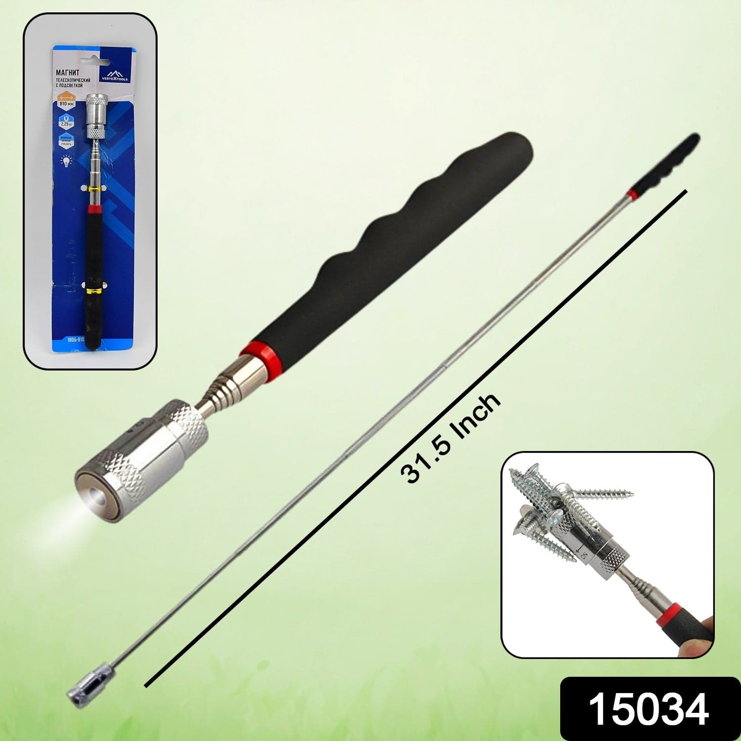 1 Pc Telescopic Pick up Tool Magnetic Mini LED Magnet Tool thumbnail 2