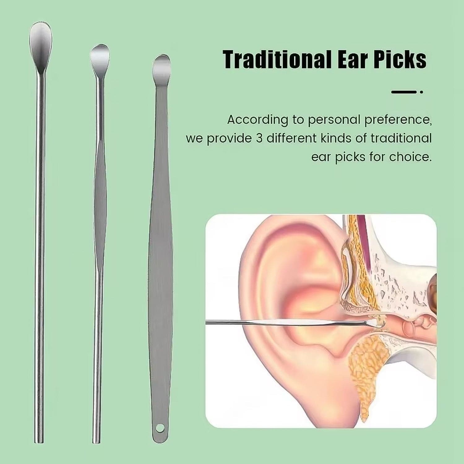 6-in-1 Ear Wax Cleaner- Resuable Ear Cleaning Tools Leather Pouch thumbnail 3