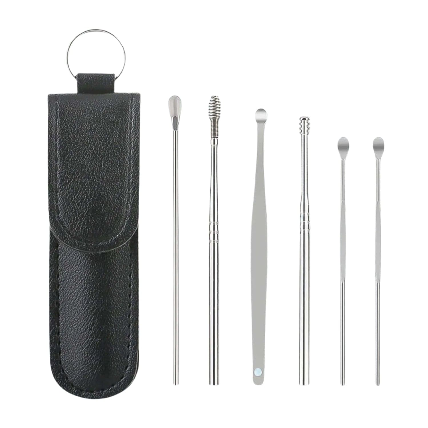 6-in-1 Ear Wax Cleaner- Resuable Ear Cleaning Tools Leather Pouch thumbnail 5