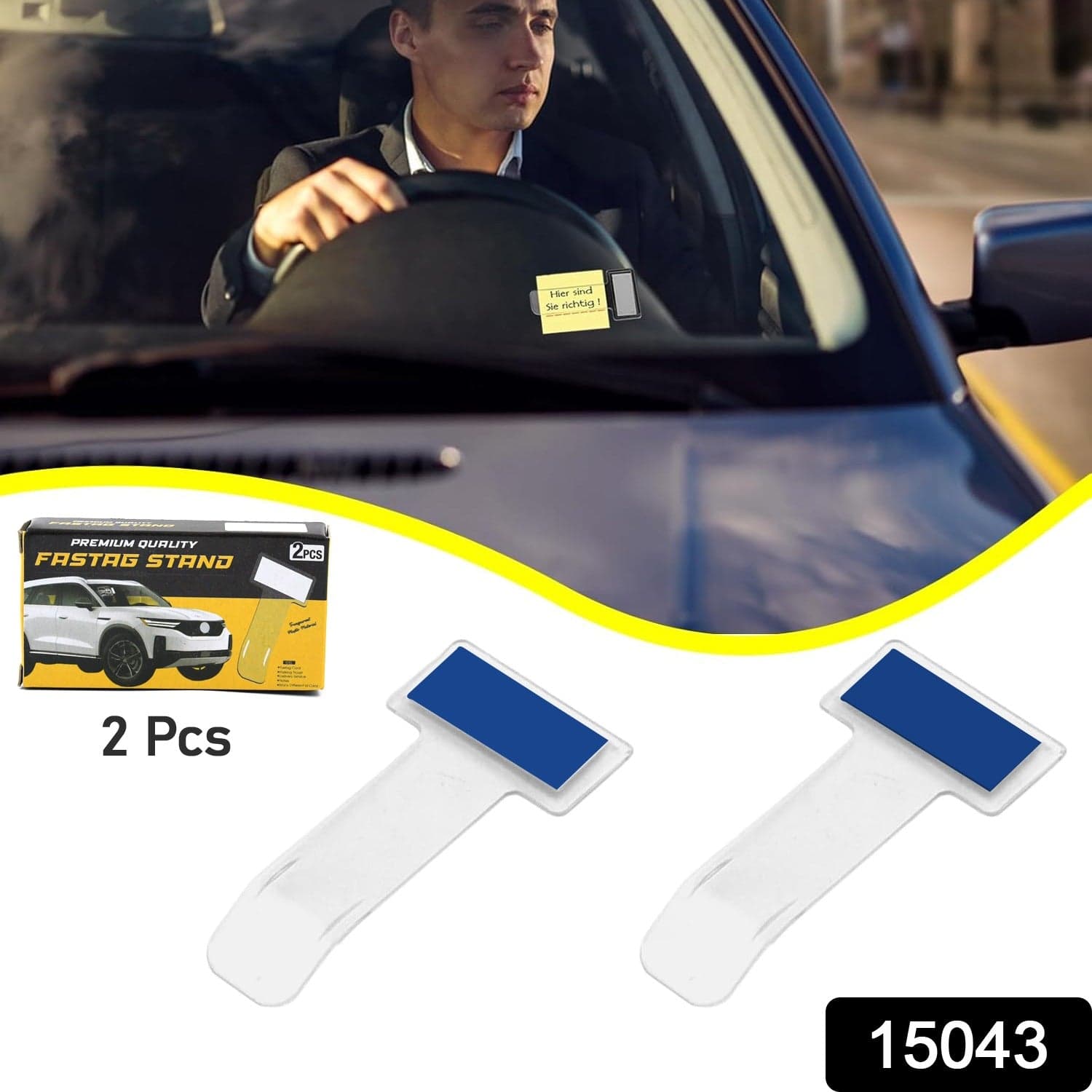 Windscreen cardholder, Fastag Stand, Transparent Ticket Holder Car (2 Pc Set) thumbnail 2