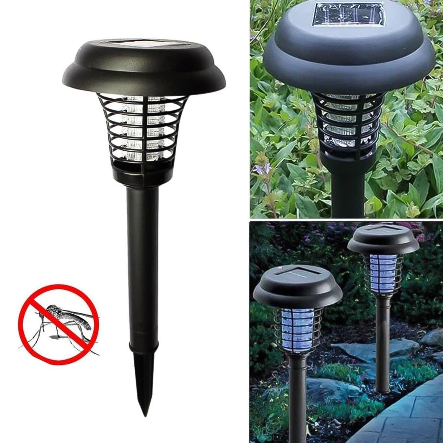 Garden Lighting UV LED Solar Powered LED Mosquito Trap / Bug Zapper (2 Pc) thumbnail 1