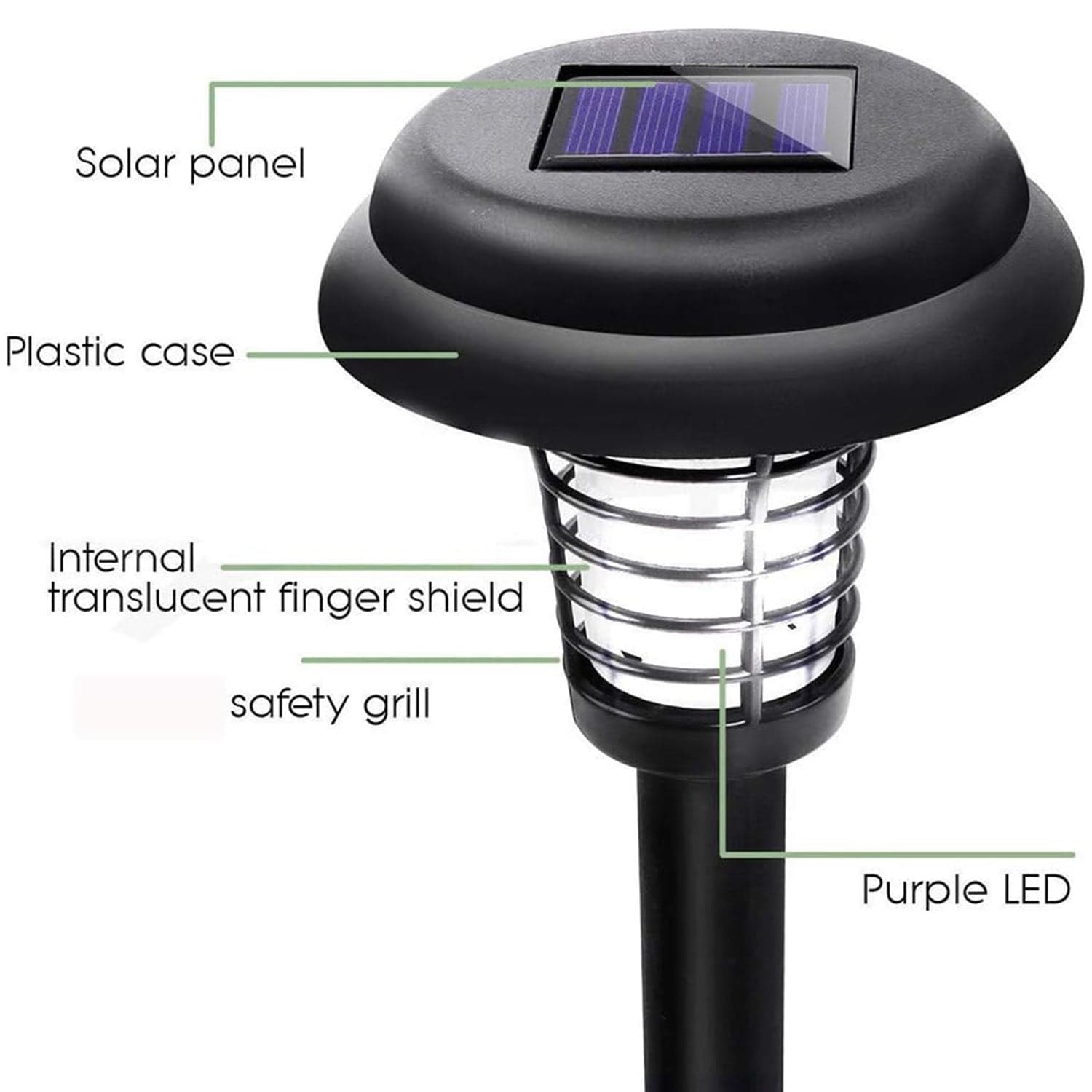 Garden Lighting UV LED Solar Powered LED Mosquito Trap / Bug Zapper (2 Pc) thumbnail 6