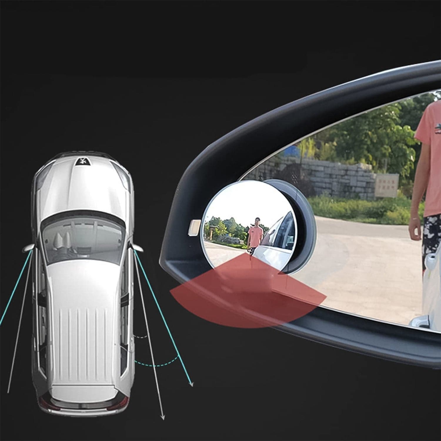Car Blind Spot Side Mirror Round HD Glass Blindspot Mirror (2 Pcs Set) thumbnail 7