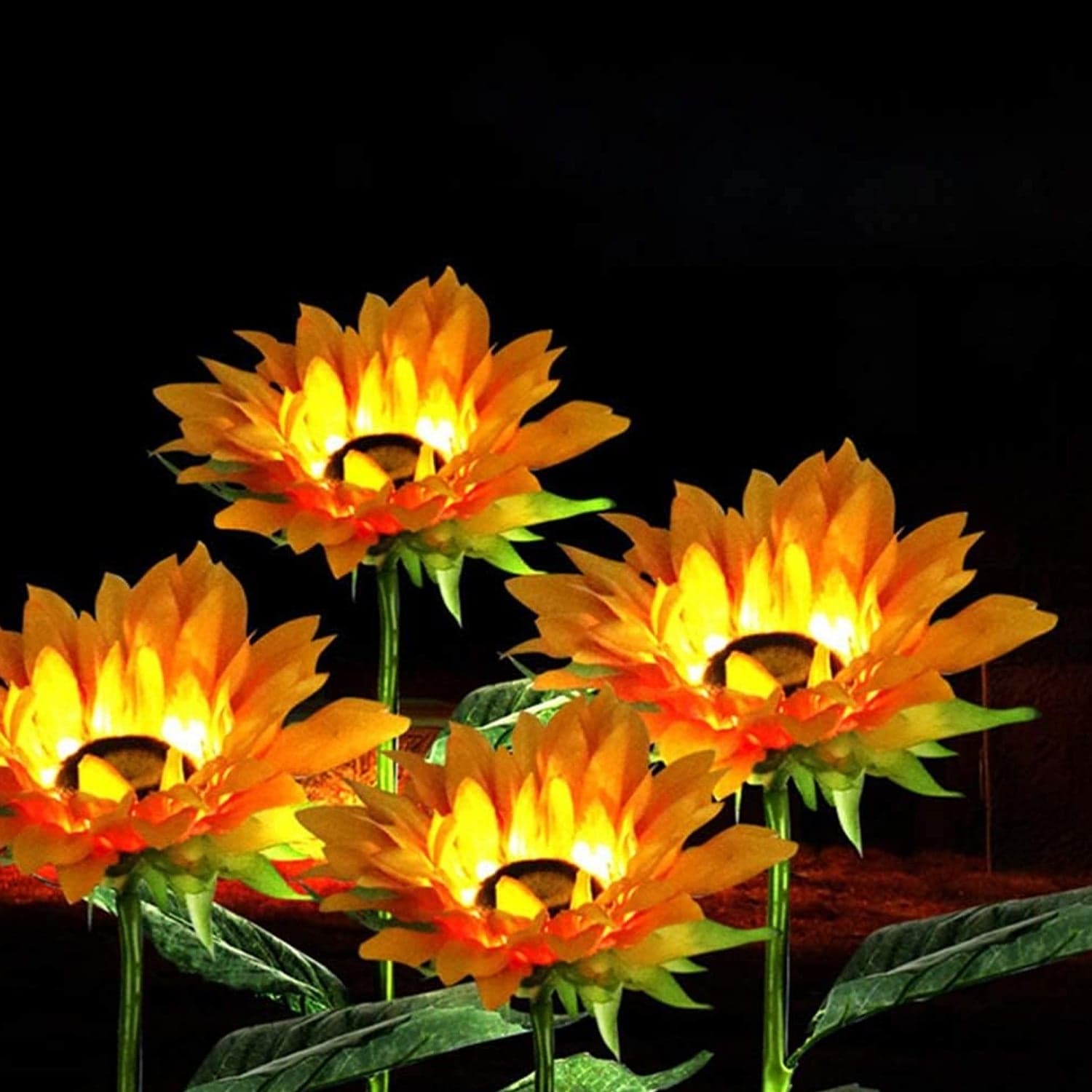 Garden Solar Sunflower Outdoor LED Light Inserted Ground Simulation Plant (4 Pcs Set) thumbnail 5