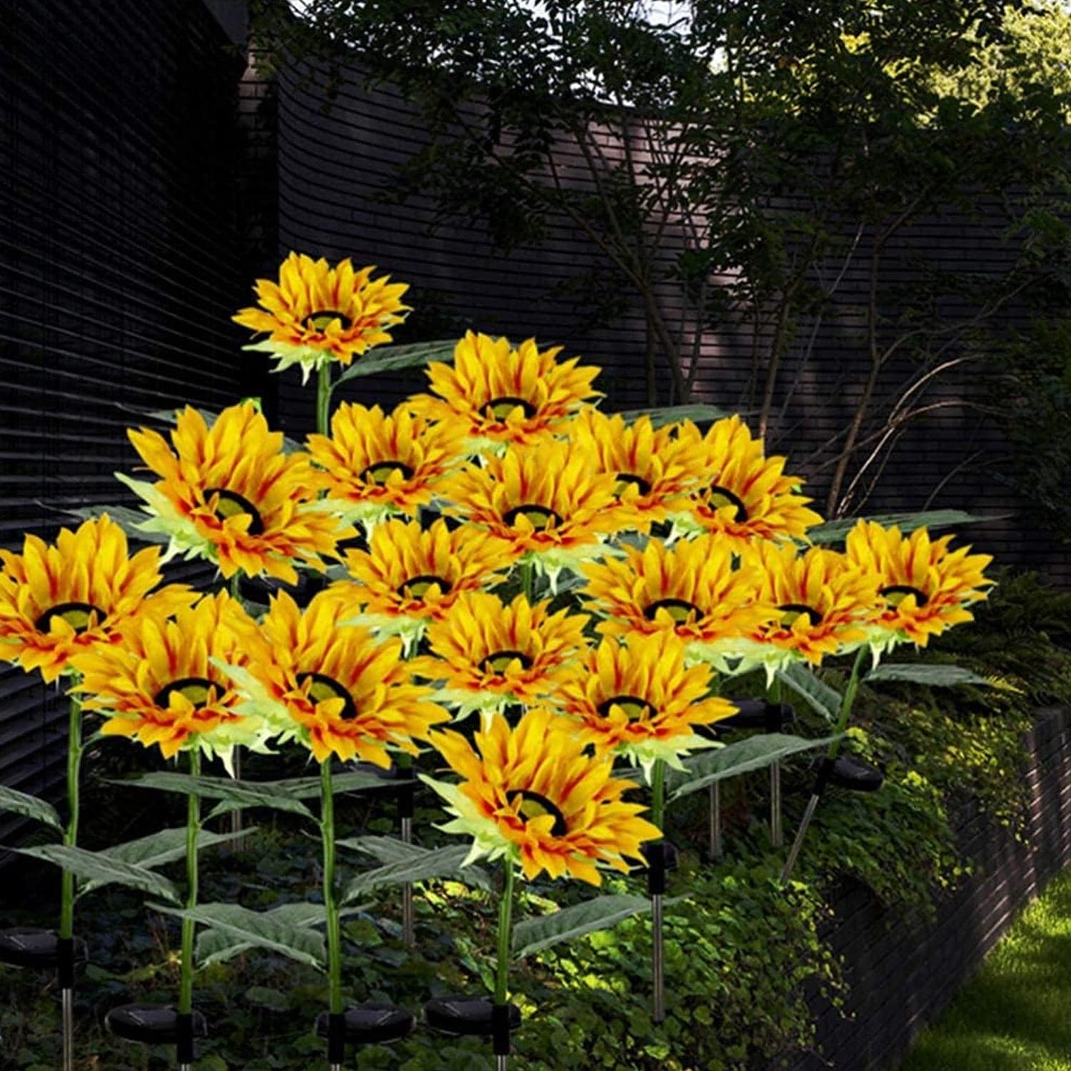 Garden Solar Sunflower Outdoor LED Light Inserted Ground Simulation Plant (4 Pcs Set) thumbnail 6