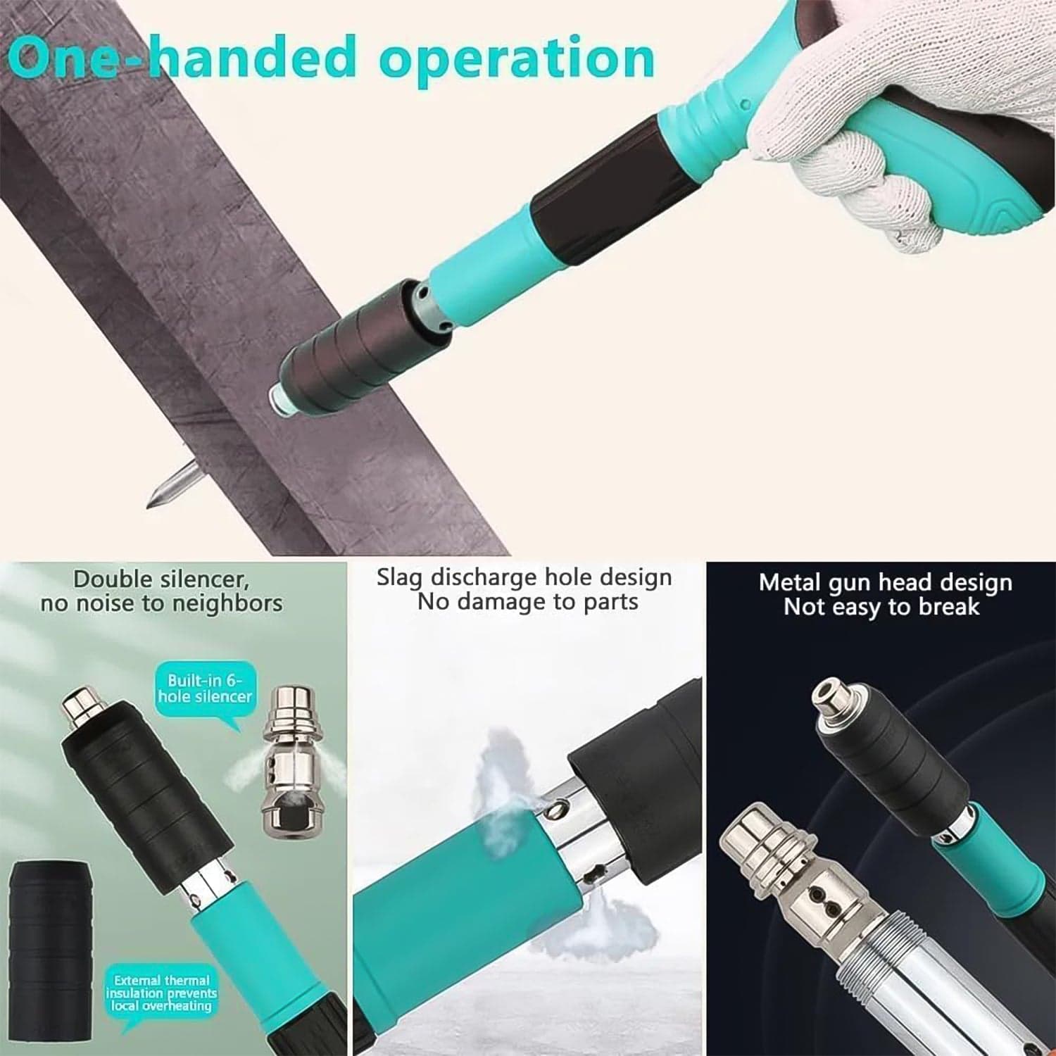 Manual Steel Nails Gun, Nail Wall Fastening Tool with 10 Nails (1 Set) thumbnail 5
