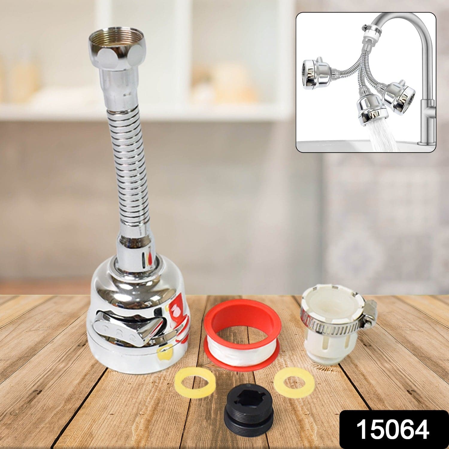 Water Faucet Sprayer Tap Extender for Kitchen Sink (1 Set) thumbnail 2