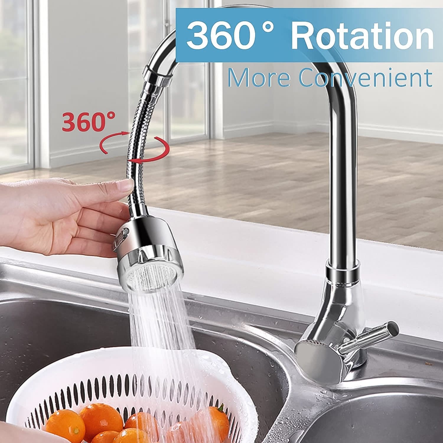 Water Faucet Sprayer Tap Extender for Kitchen Sink (1 Set) thumbnail 4
