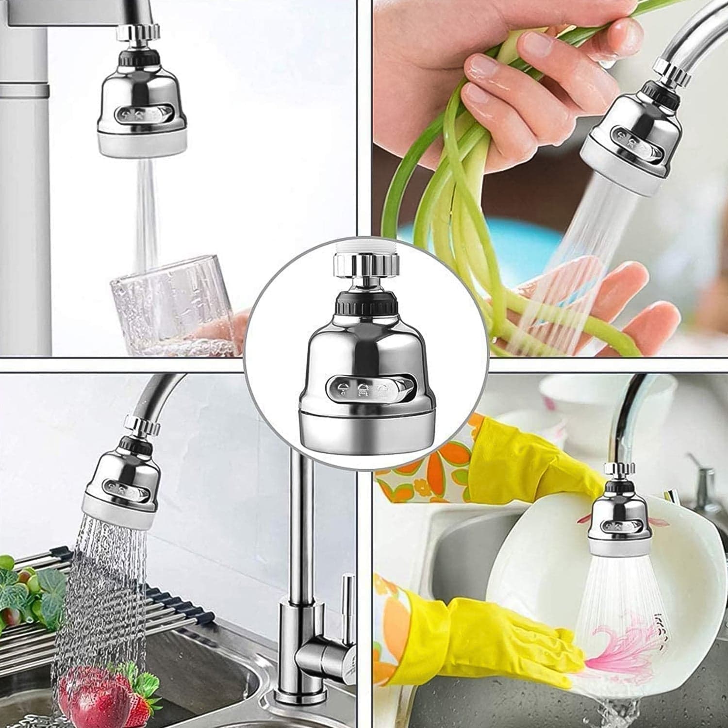 Faucet Sprayer Head, 360° Rotatable Faucet Extension (1 Set) thumbnail 6
