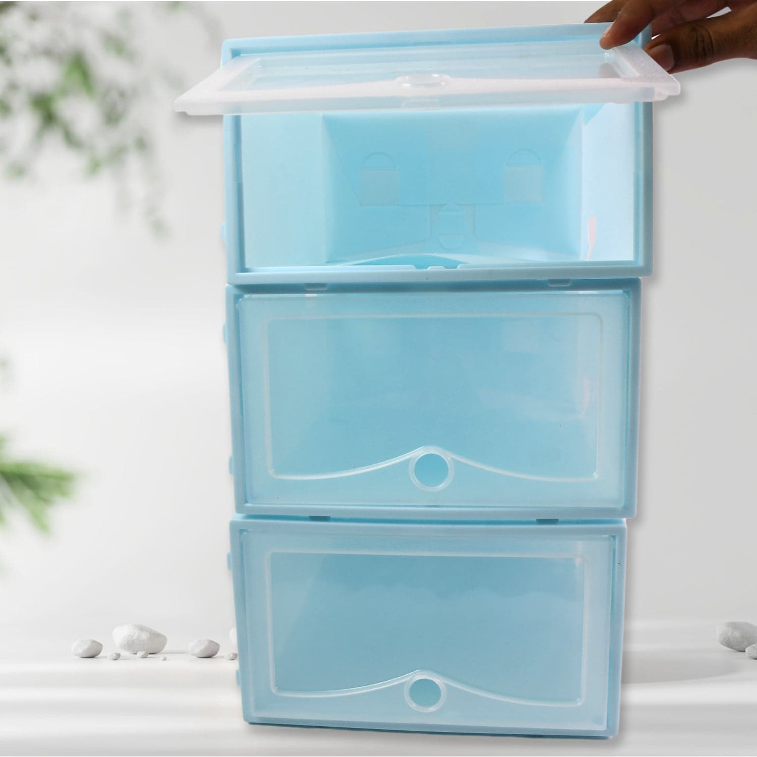 3 Layer Plastic Shoes Storage Box, Stackable Shoe Storage (1 Set / 3 Layer Set) thumbnail 6