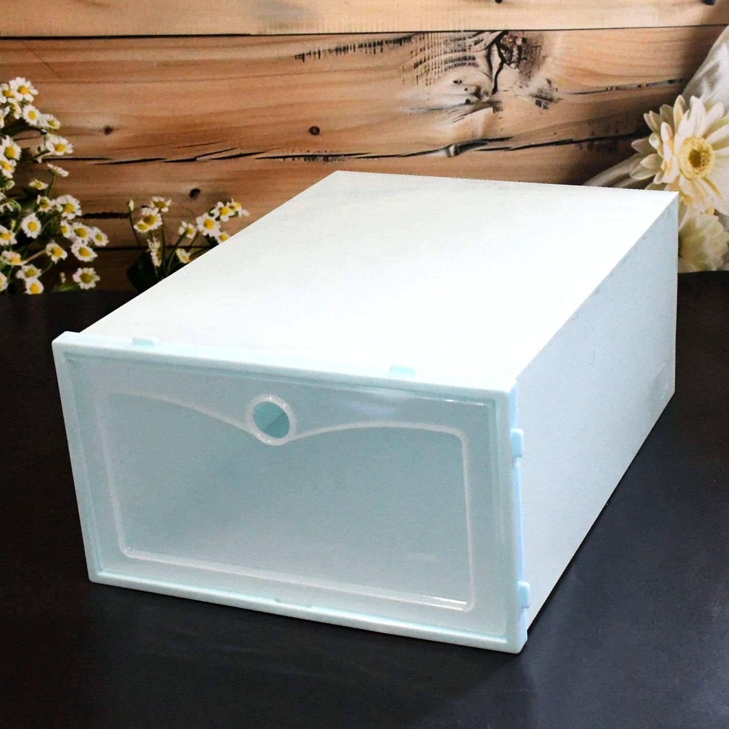 1 Layer Plastic Shoes Storage Box, Stackable Shoe Storage (1 pc / 32x21x12 CM) thumbnail 1