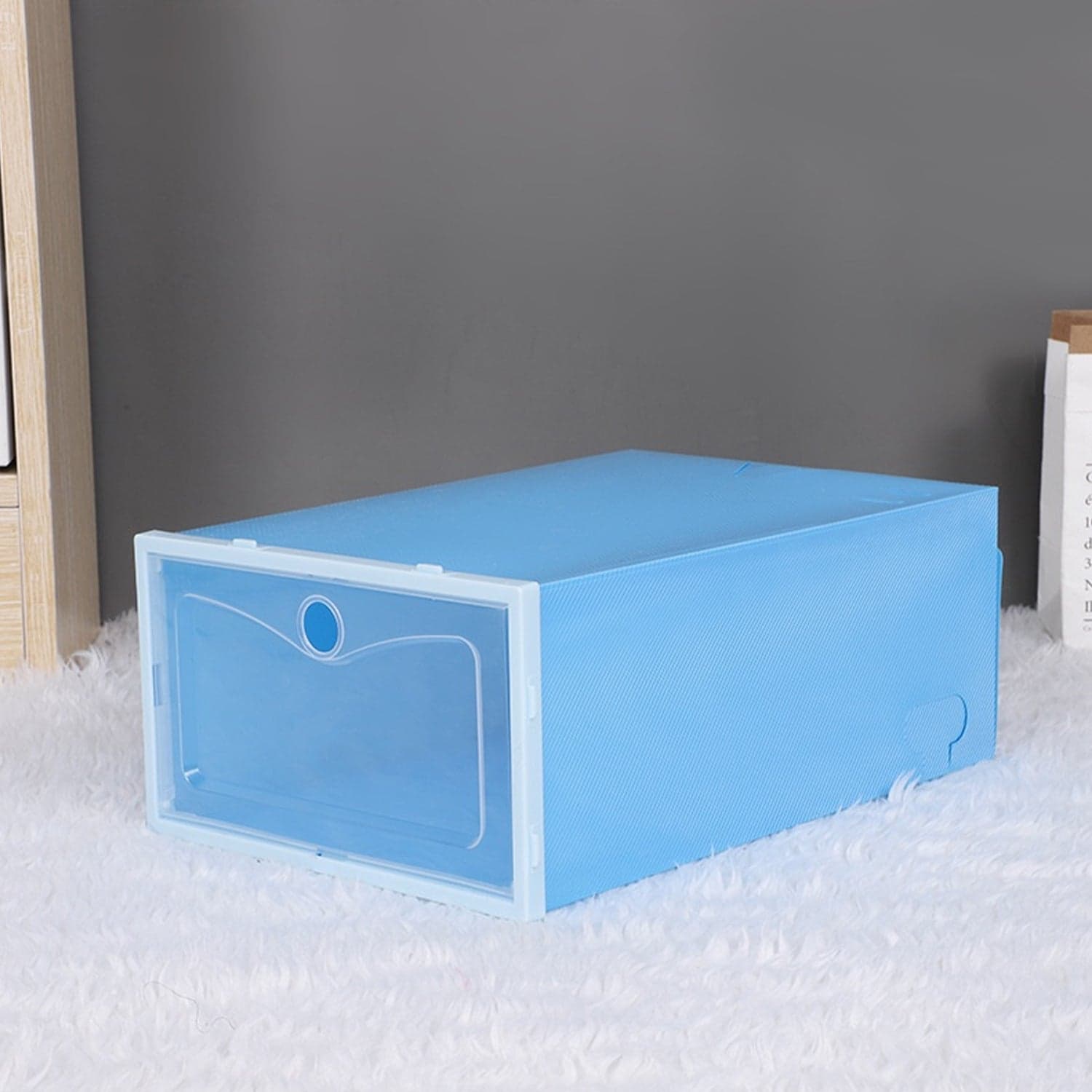 1 Layer Plastic Shoes Storage Box, Stackable Shoe Storage (1 pc / 32x21x12 CM) thumbnail 8