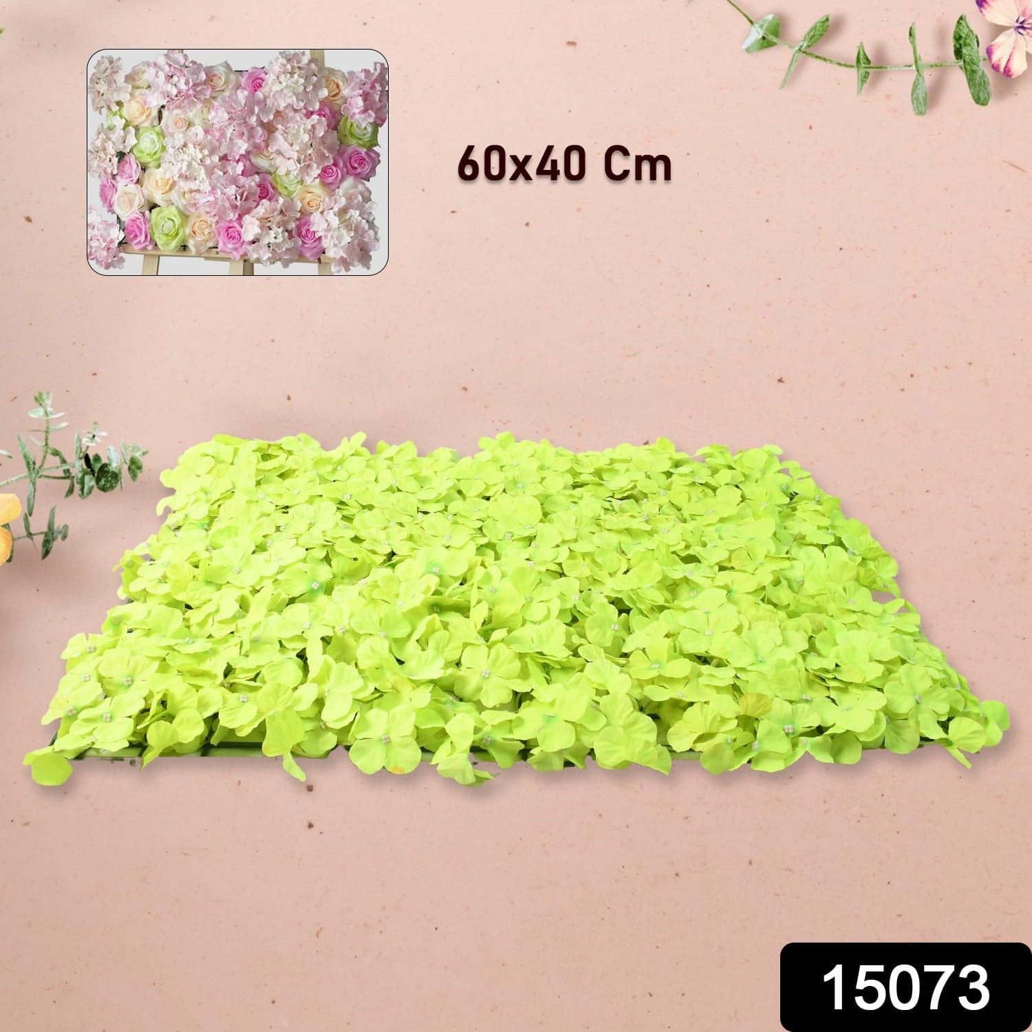 Plastic Wall Artificial Flowers Plant Base (60—40 CM / 1 Pc) thumbnail 2