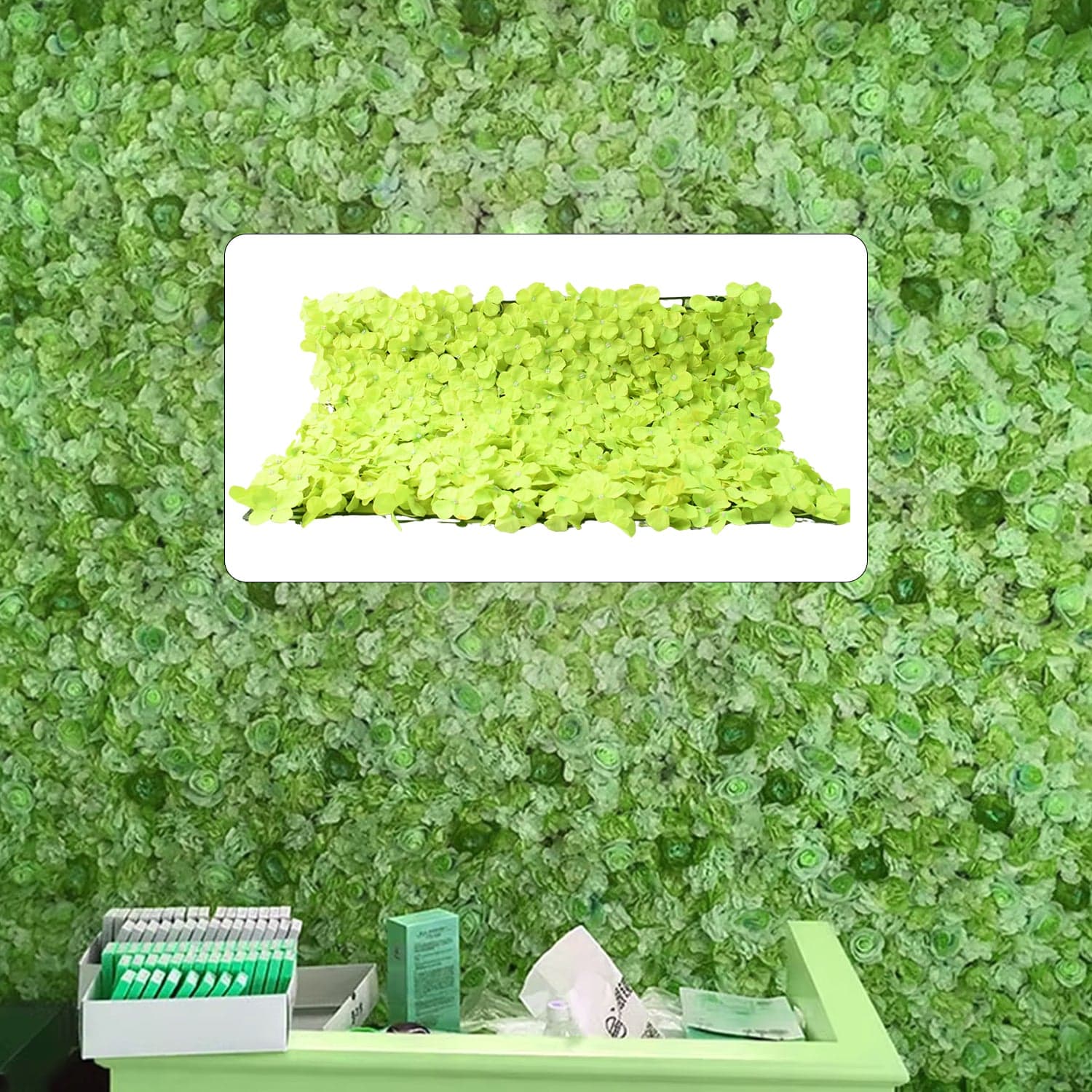 Plastic Wall Artificial Flowers Plant Base (60—40 CM / 1 Pc) thumbnail 4