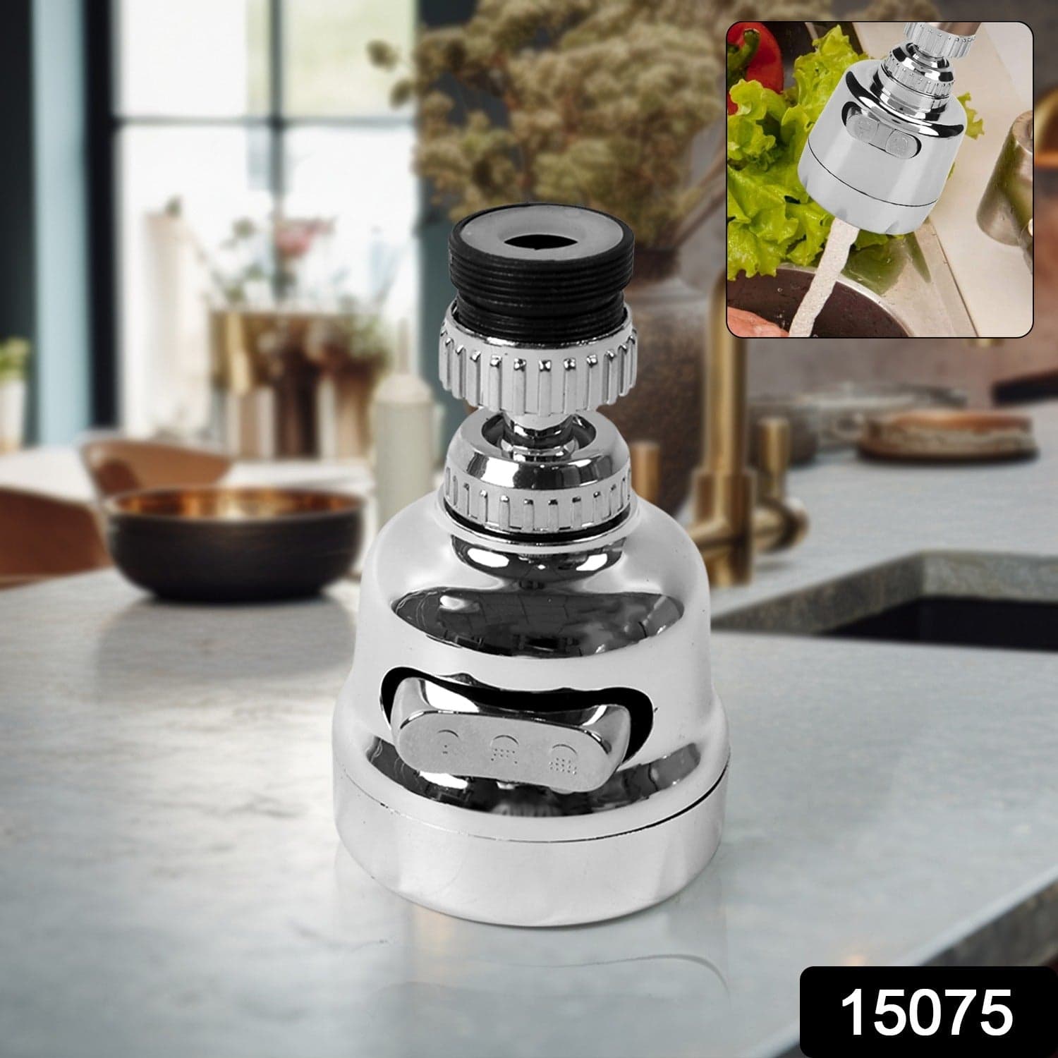 Plastic 360 Degree Rotating Water-Saving Faucet Sprayer Head (3.5 Inch) thumbnail 2