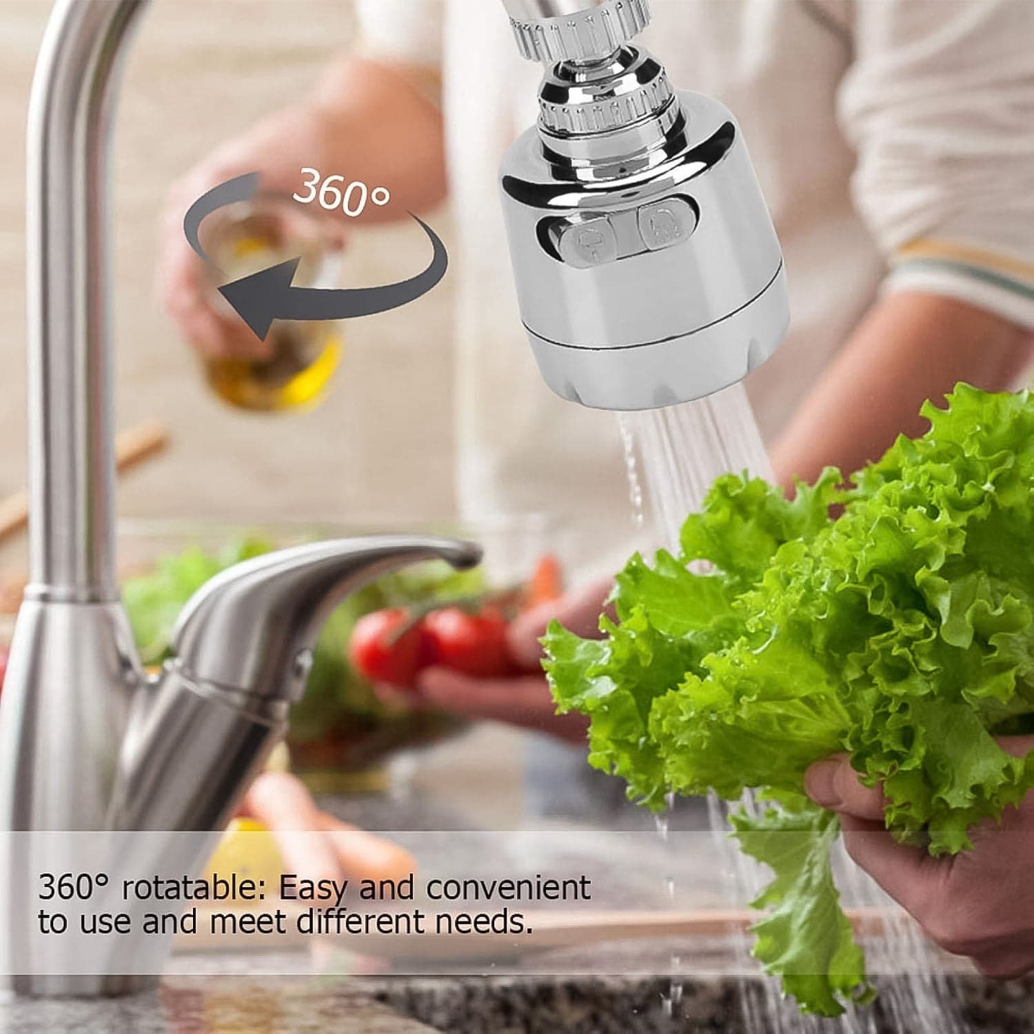Plastic 360 Degree Rotating Water-Saving Faucet Sprayer Head (3.5 Inch) thumbnail 3