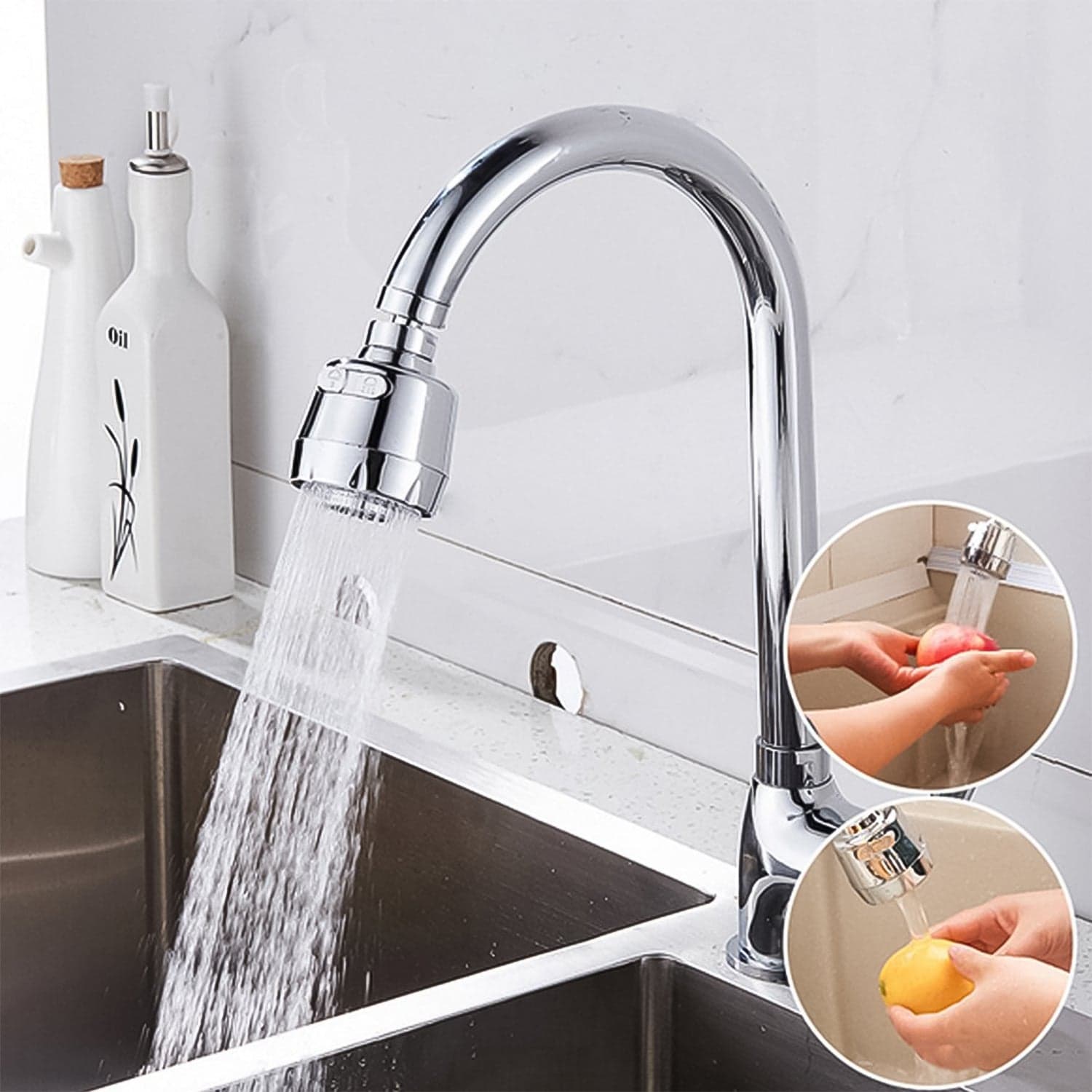 Plastic 360 Degree Rotating Water-Saving Faucet Sprayer Head (3.5 Inch) thumbnail 4