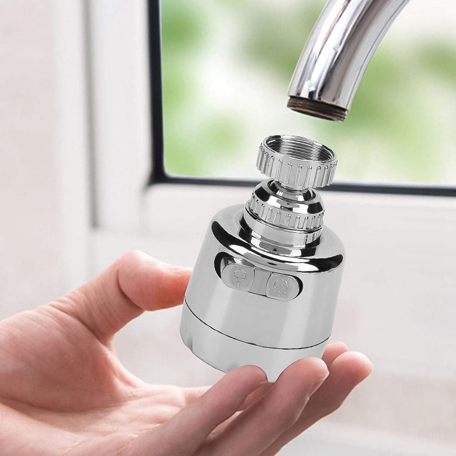 Plastic 360 Degree Rotating Water-Saving Faucet Sprayer Head (3.5 Inch) thumbnail 5
