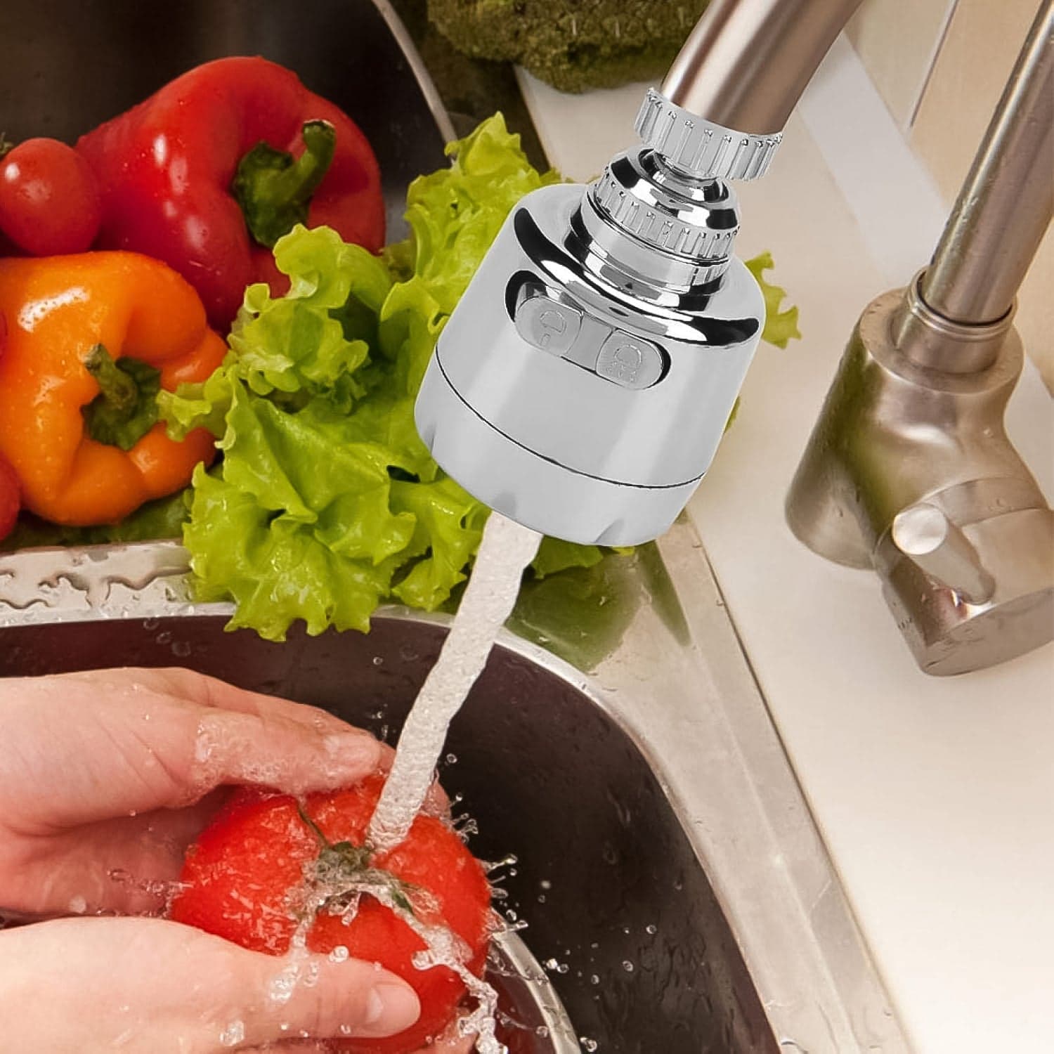 Plastic 360 Degree Rotating Water-Saving Faucet Sprayer Head (3.5 Inch) thumbnail 6
