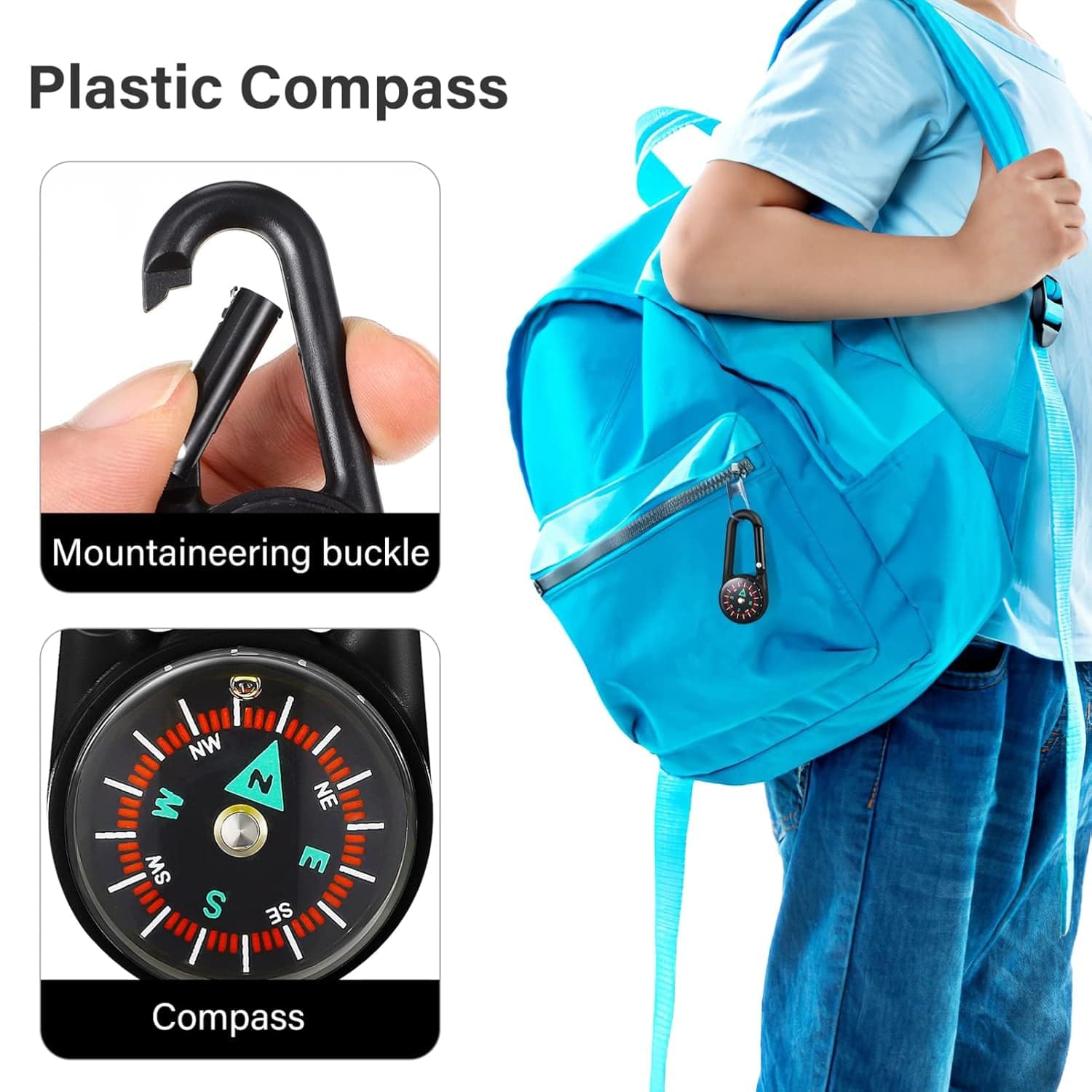 Clip Snap Hook Mini Compass (1 Pc / Mix Design) thumbnail 4