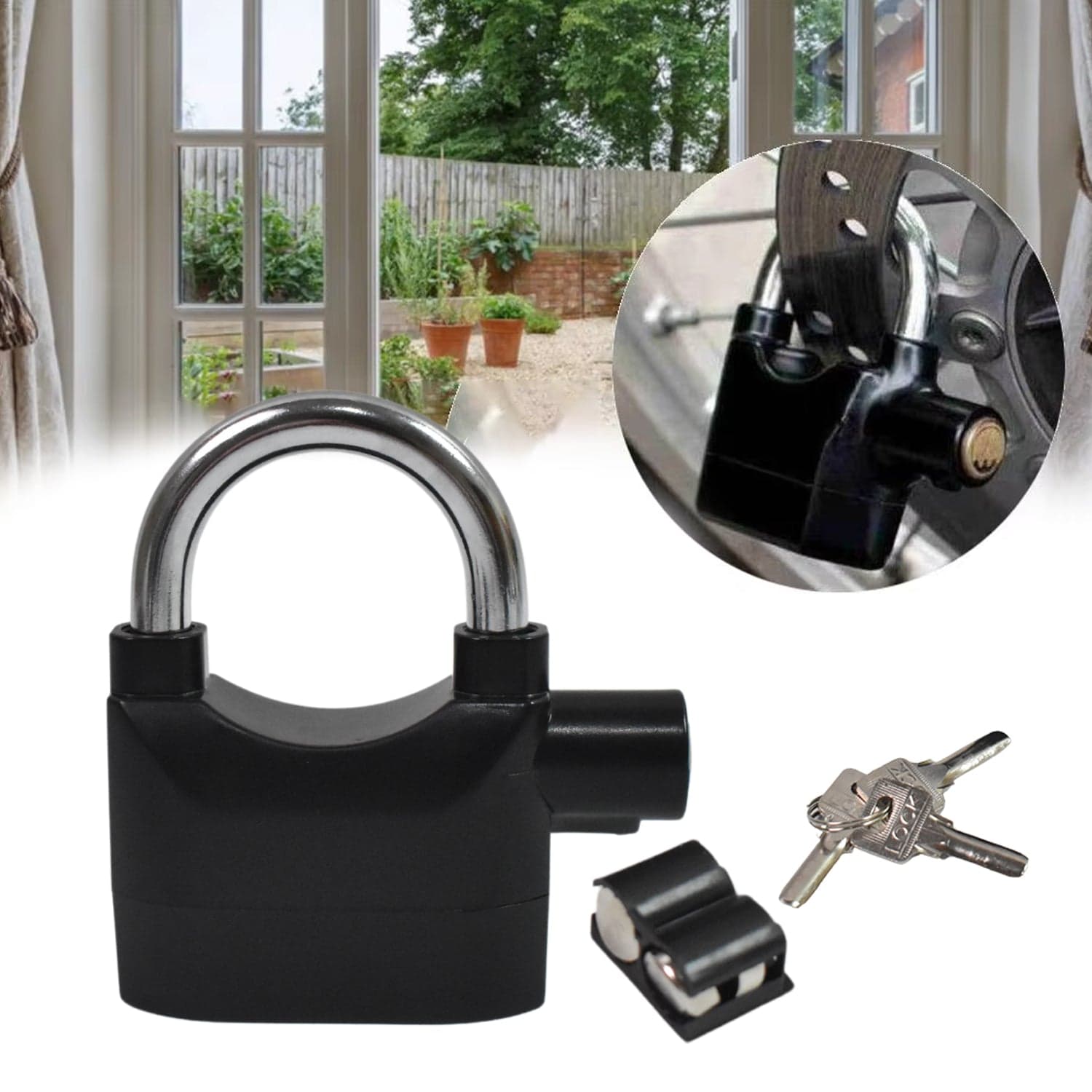 Plastic Body Waterproof Siren Alarm Smart Alarm Lock & 3 Keys (1 Set) thumbnail 3