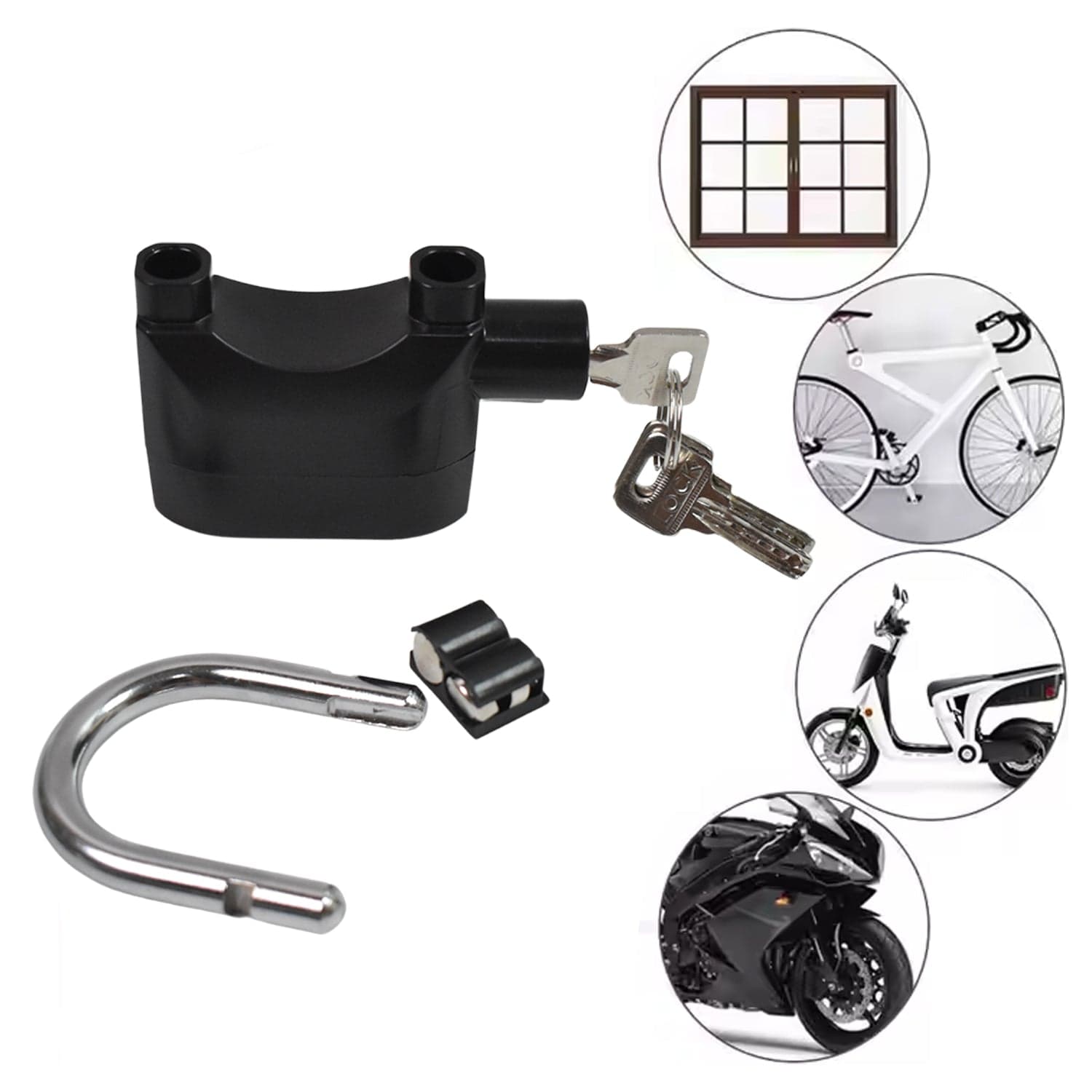 Plastic Body Waterproof Siren Alarm Smart Alarm Lock & 3 Keys (1 Set) thumbnail 4