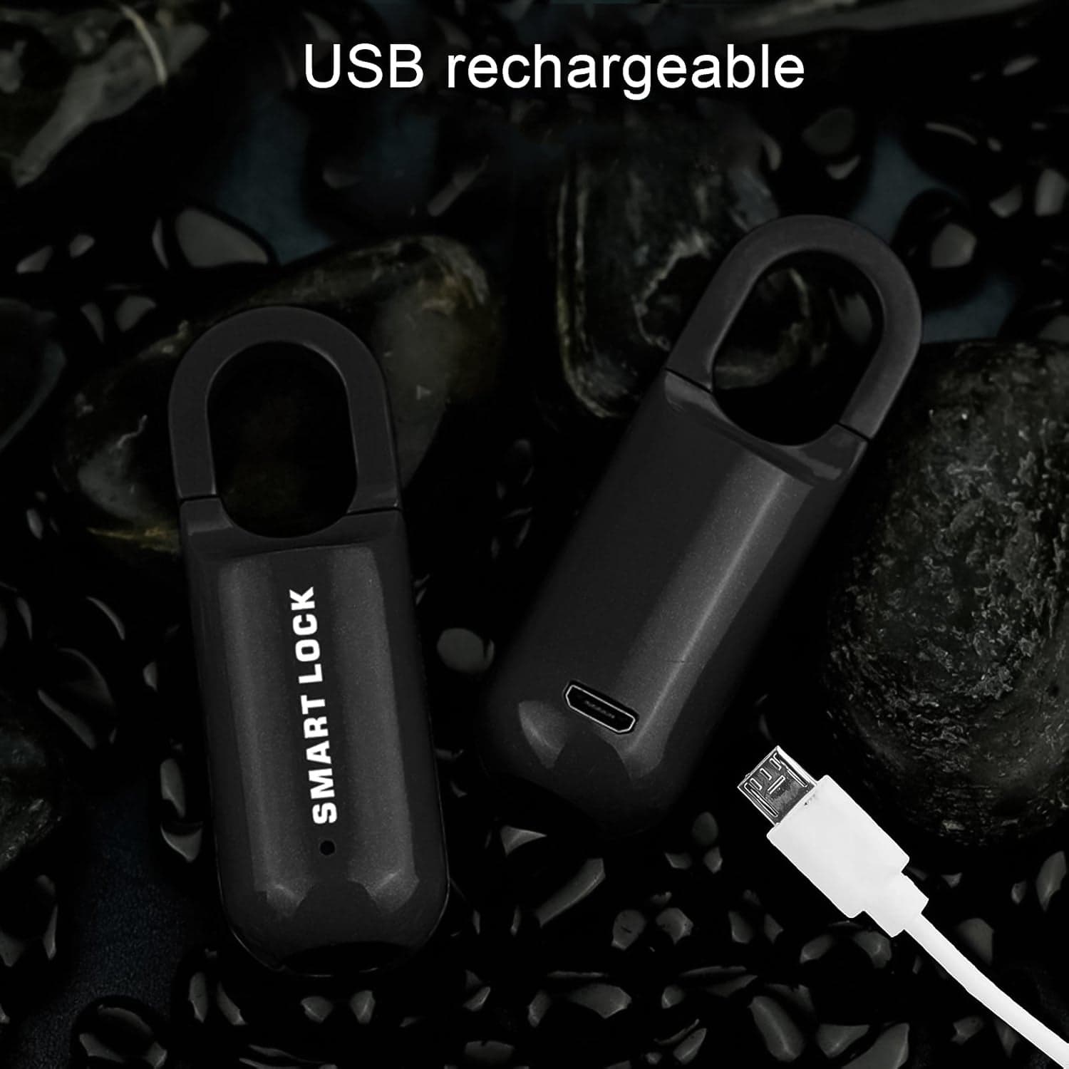 Small USB Rechargeable Smart Fingerprint Padlock for Locker thumbnail 4