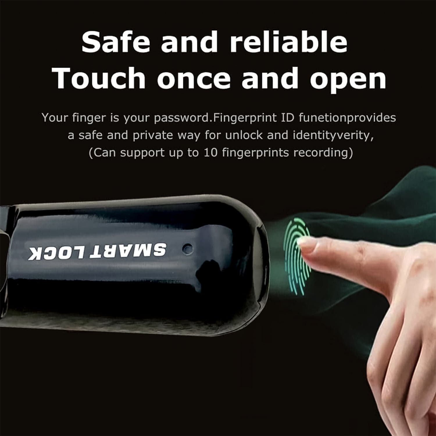Small USB Rechargeable Smart Fingerprint Padlock for Locker thumbnail 7