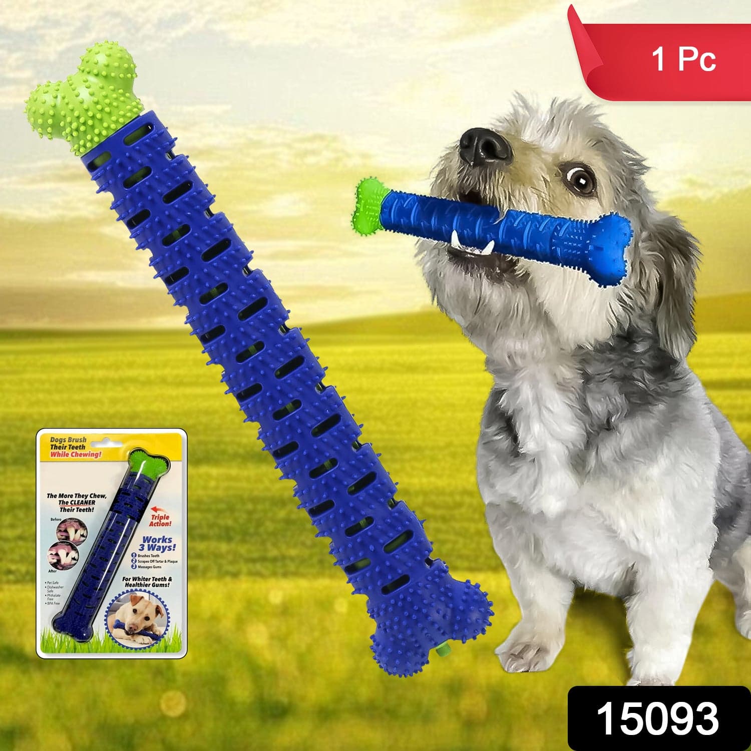 Dog Tooth Brush, Puppy Chew Toothbrush Stick Teeth Cleaning Dental Toys (1 Pc) thumbnail 2