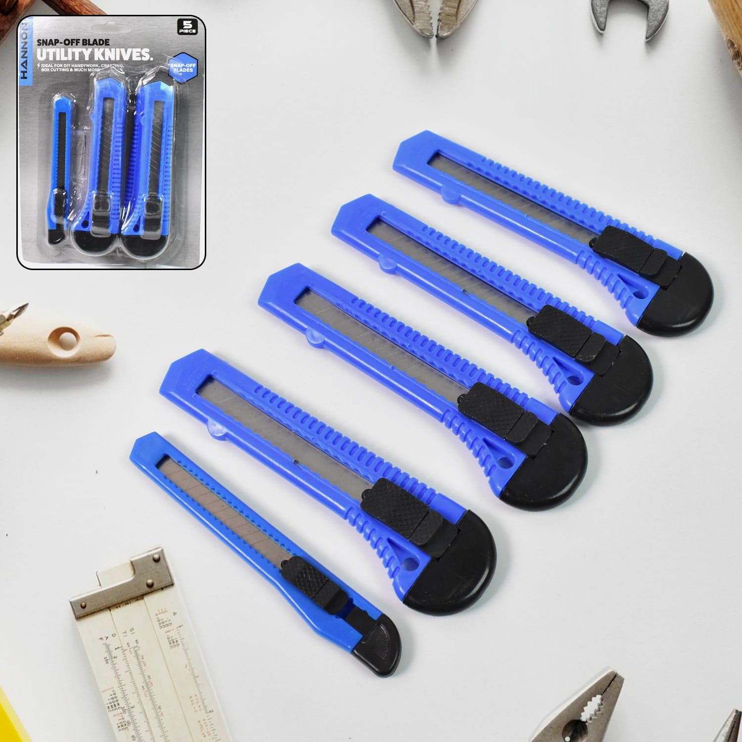Multi-Use Iron Cutter Knife (5 Pcs Set / Mix Size) thumbnail 1