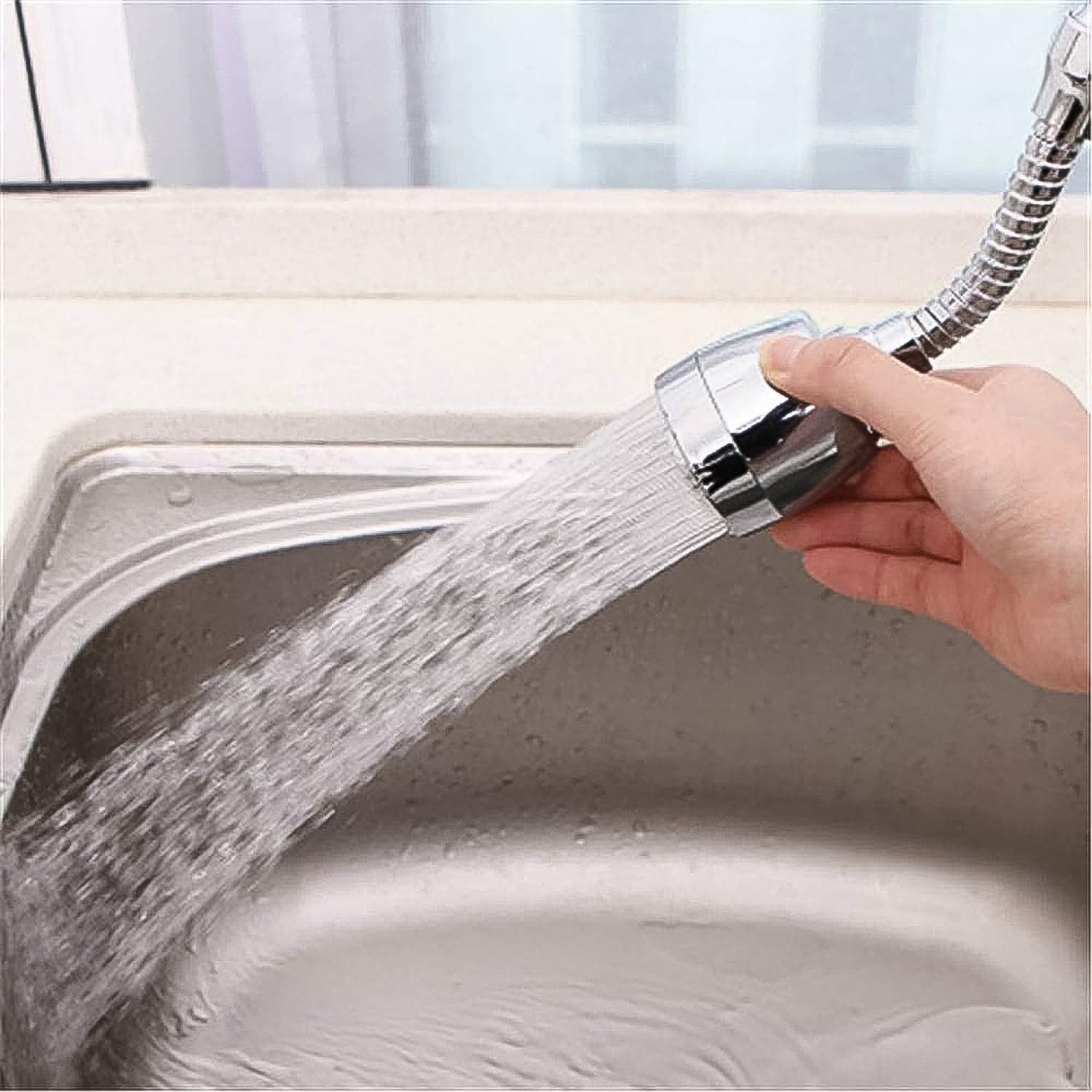 Stainless Steel Water Faucet Sprayer Head (1 Pc / 7 Inch) thumbnail 6