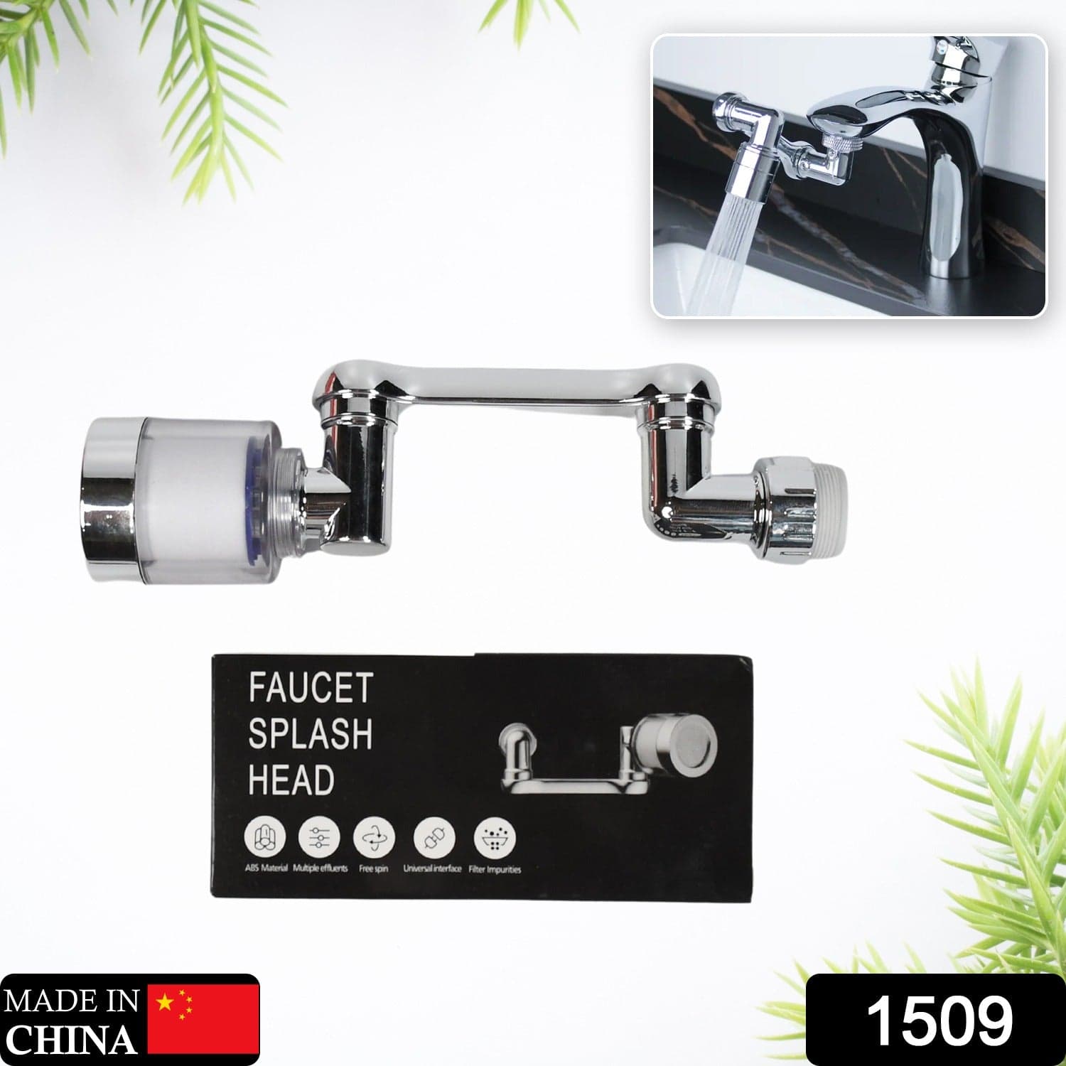Rotating Splash Filter Faucet Sprayer Head Double O-ring Design For Bathroom Kitchen thumbnail 2