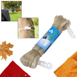 Clothesline Portable Travel Clothesline Adjustable with 2 Plastic Hooks