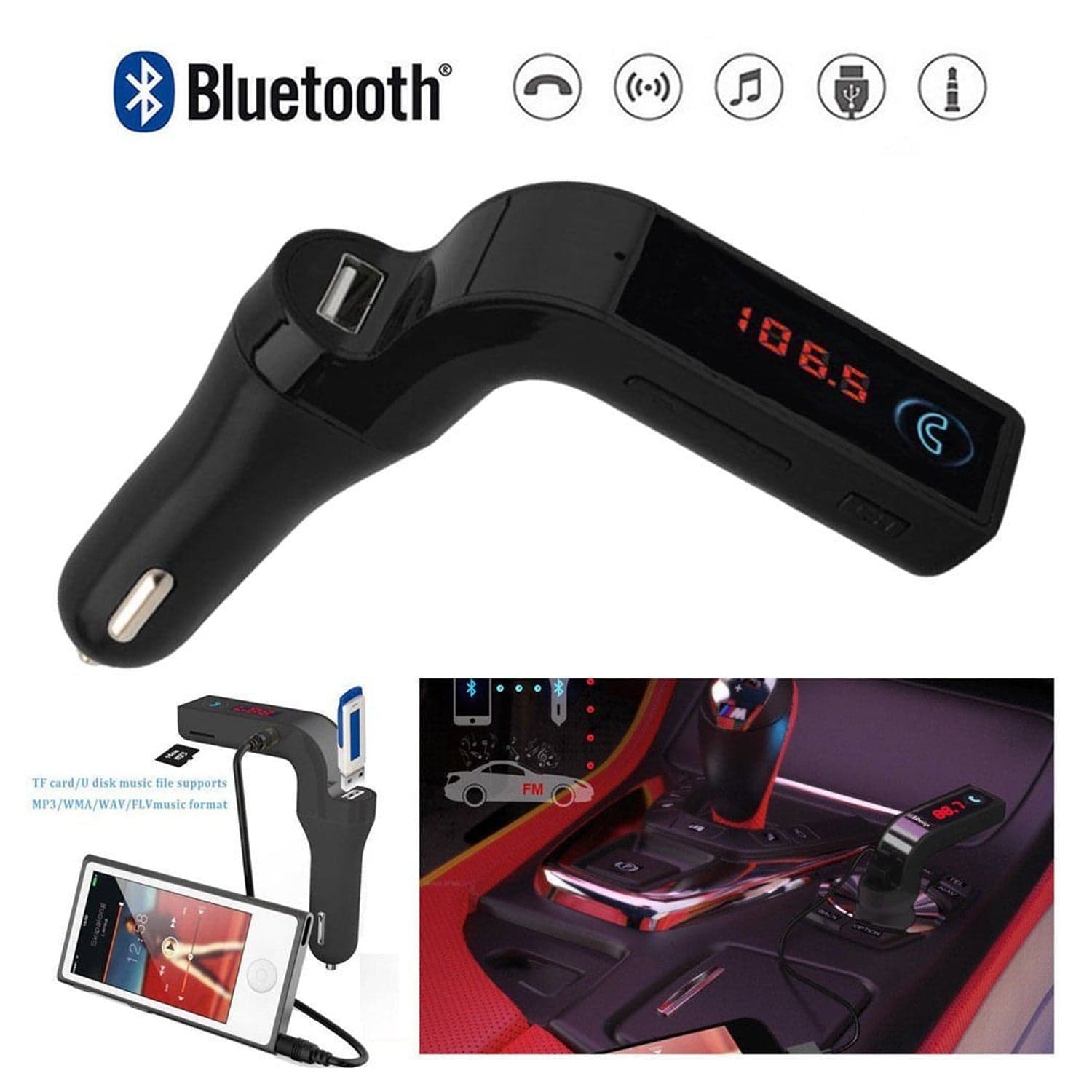 Car G7 with Turbo Charging LCD Bluetooth Charger Fm Kit Mp3 thumbnail 7