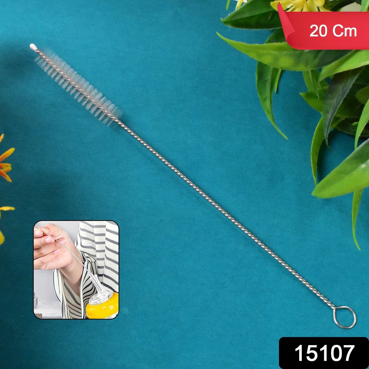 Stainless Steel Straw Cleaning Brush Drinking Pipe (20 Cm / 1 Pc) thumbnail 2